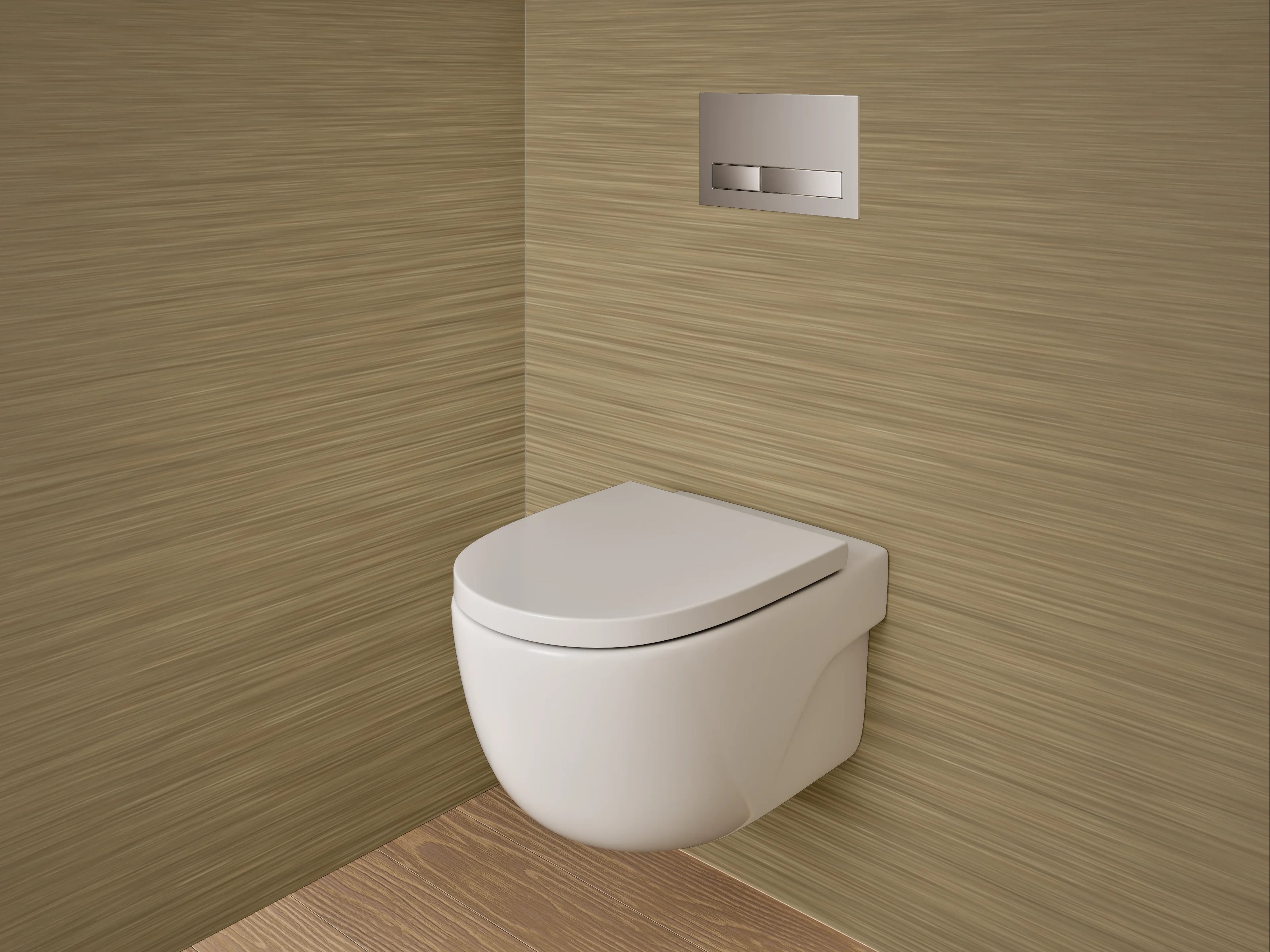 WC-Rückwand - Moderne Goldene Holzoptik