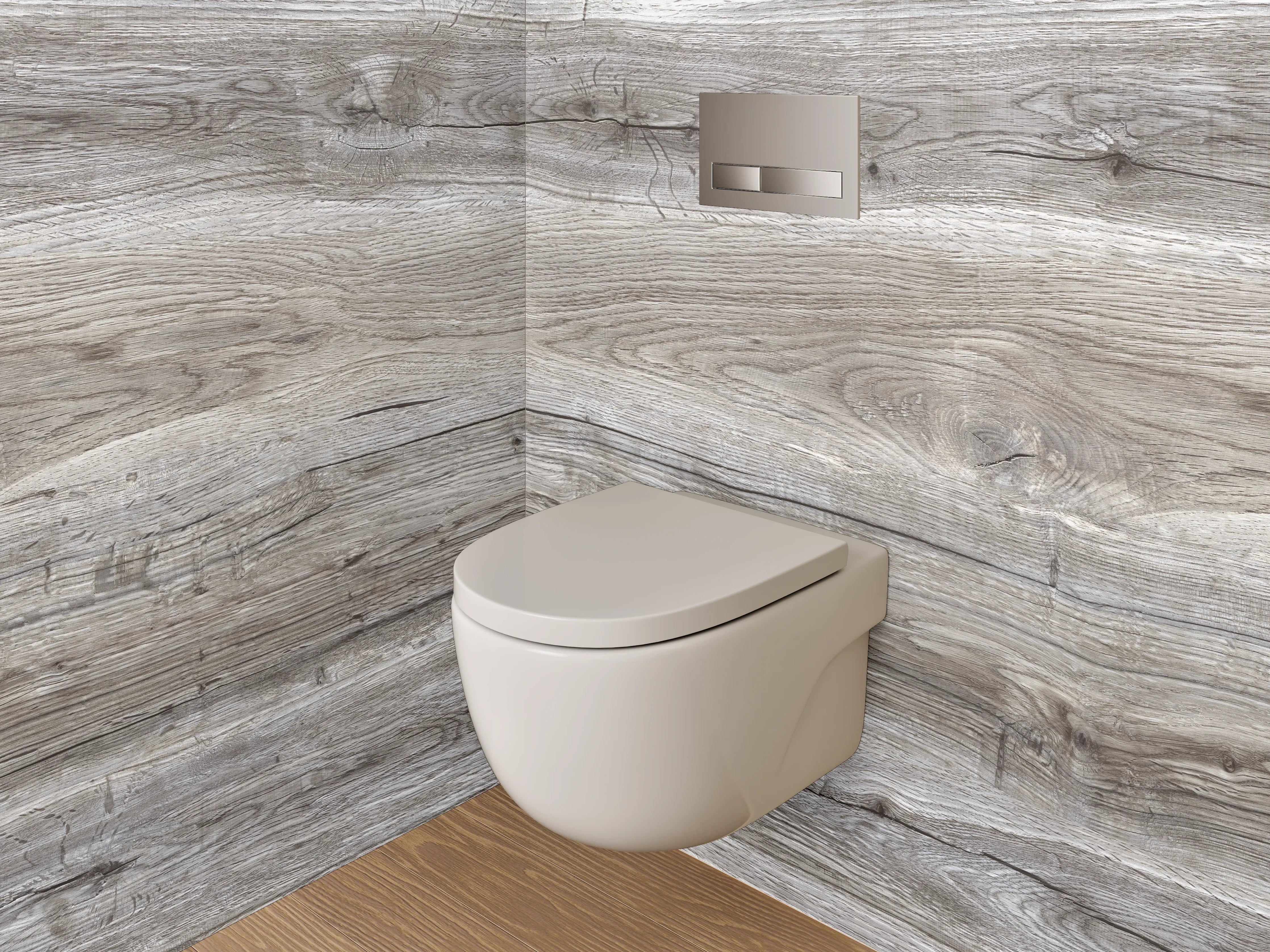 WC-Rückwand - Moderne Holzoptik Grau Braun