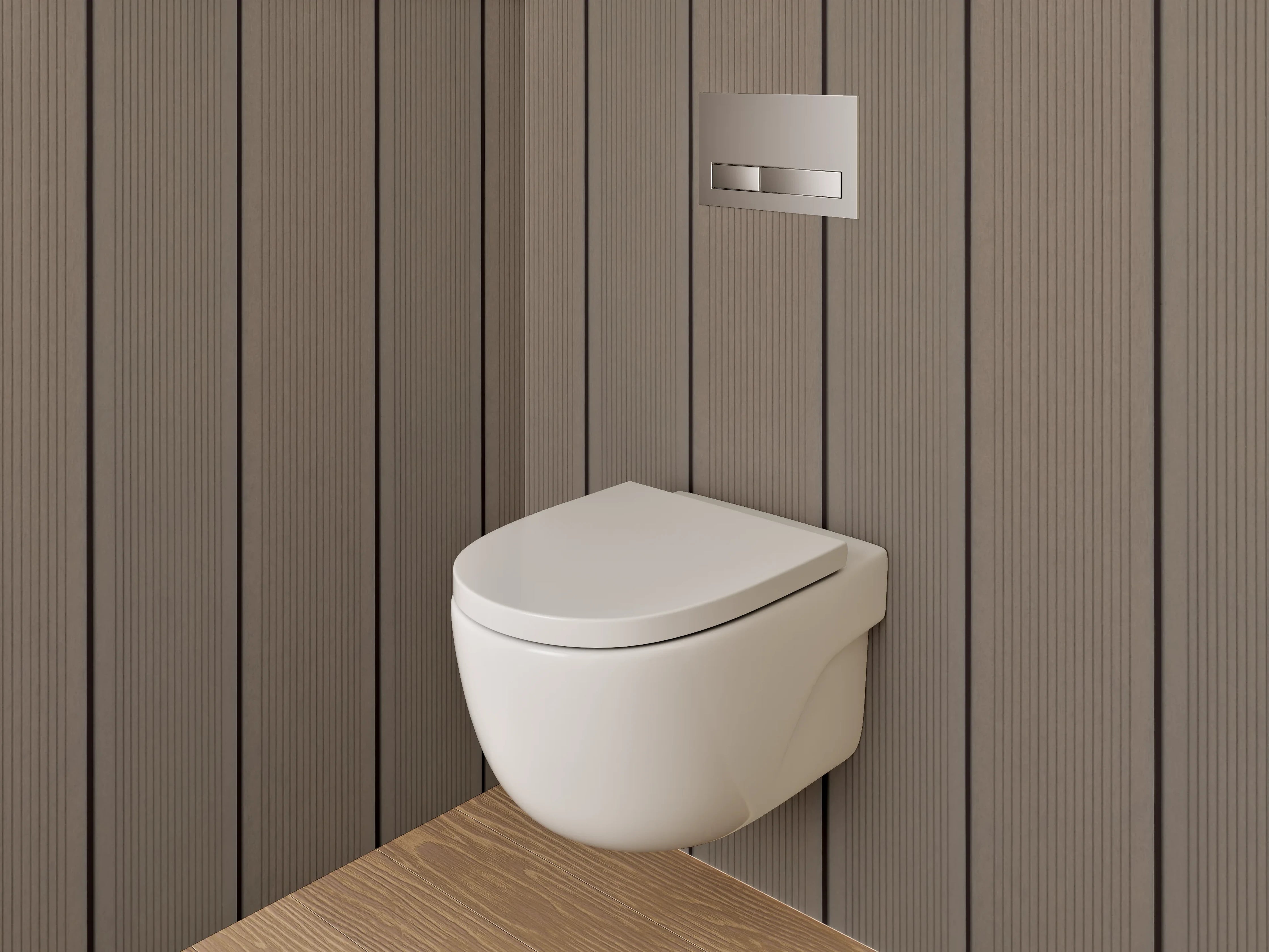 WC-Rückwand - Moderne Holzoptik Wandpaneele Braun