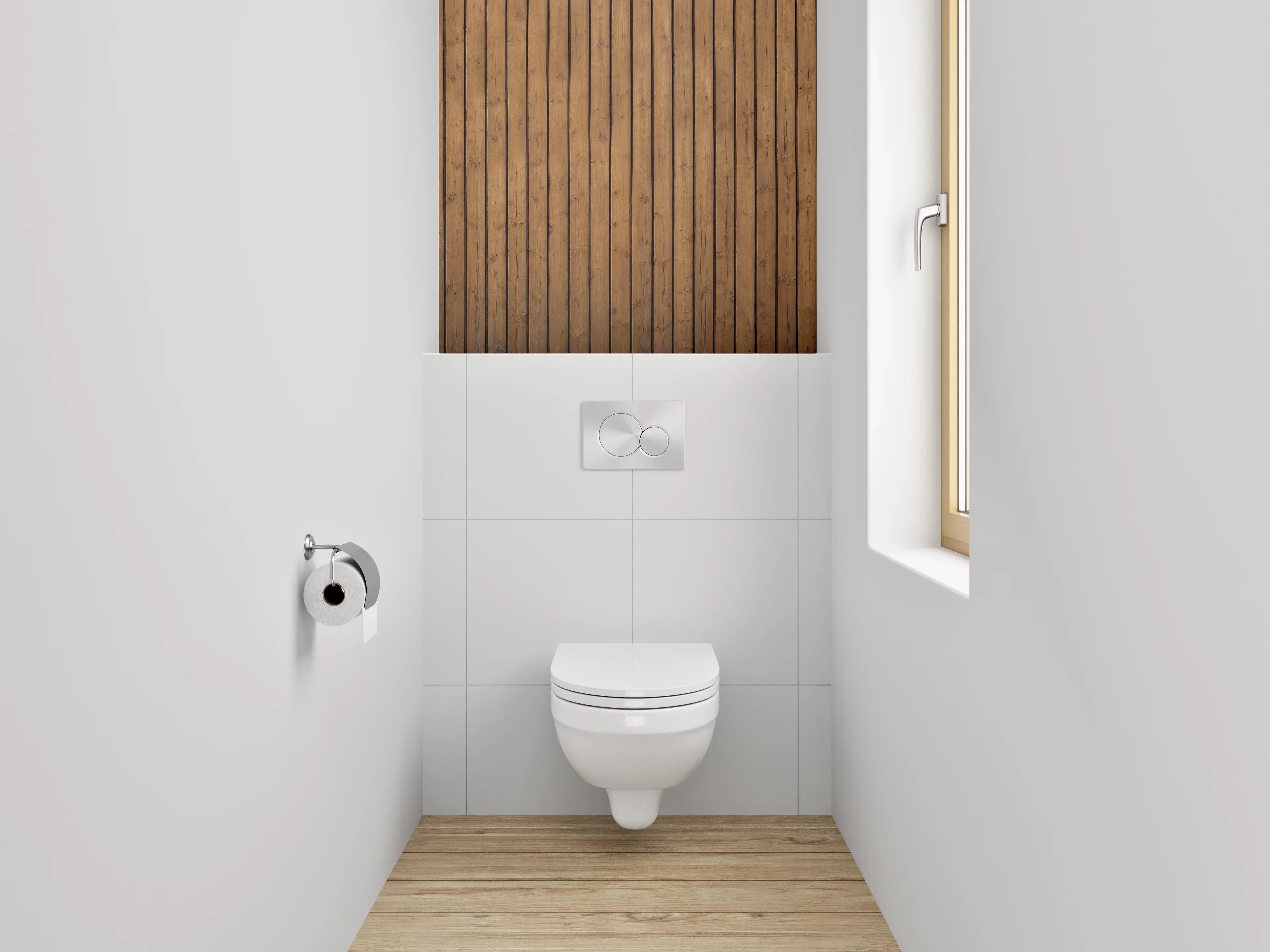 WC-Rückwand - Moderne Holzpaneel-Wandstruktur Braun