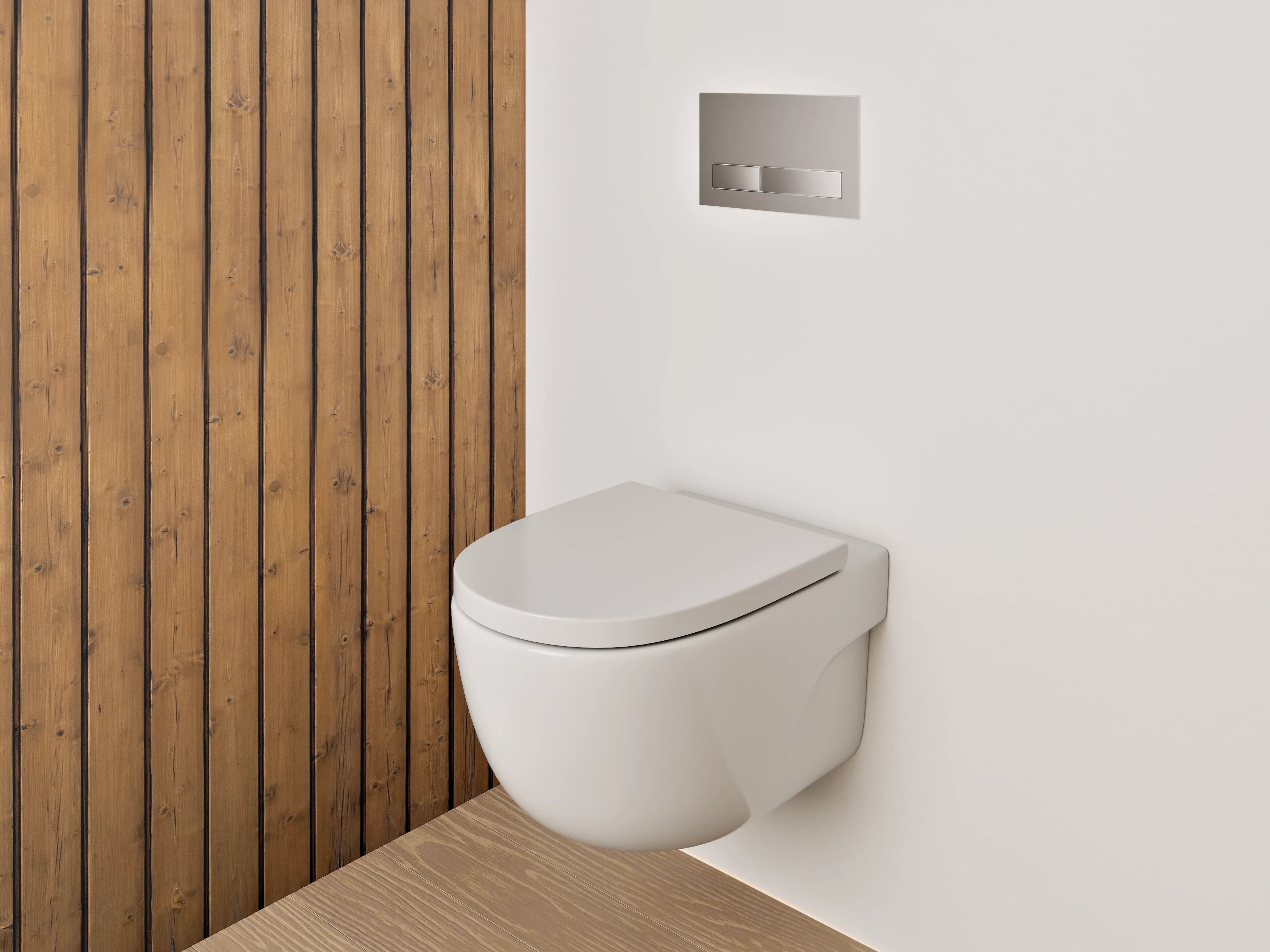 WC-Rückwand - Moderne Holzpaneel-Wandstruktur Braun