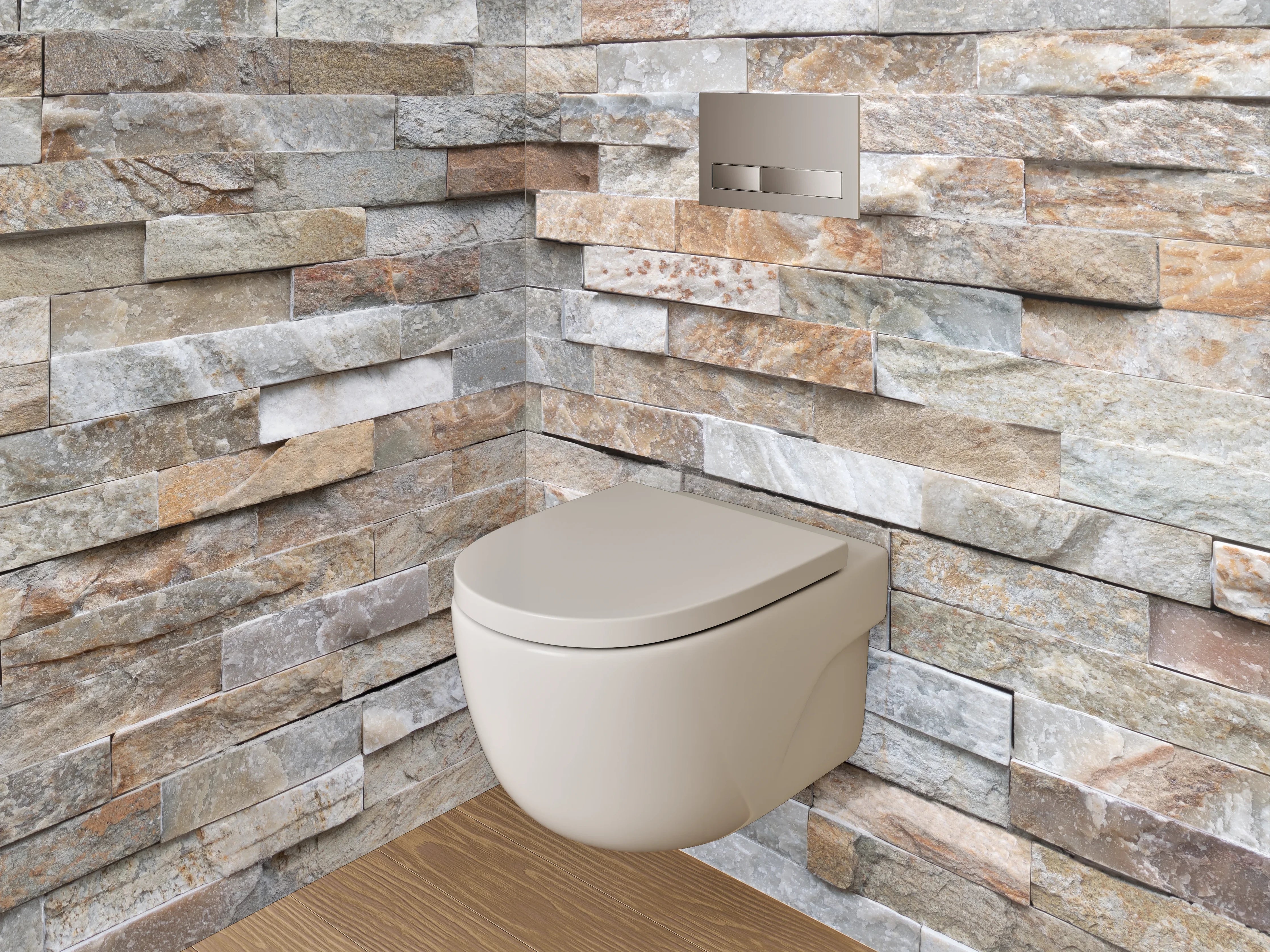 WC-Rückwand - Moderne Naturstein-Optik Wandverkleidung