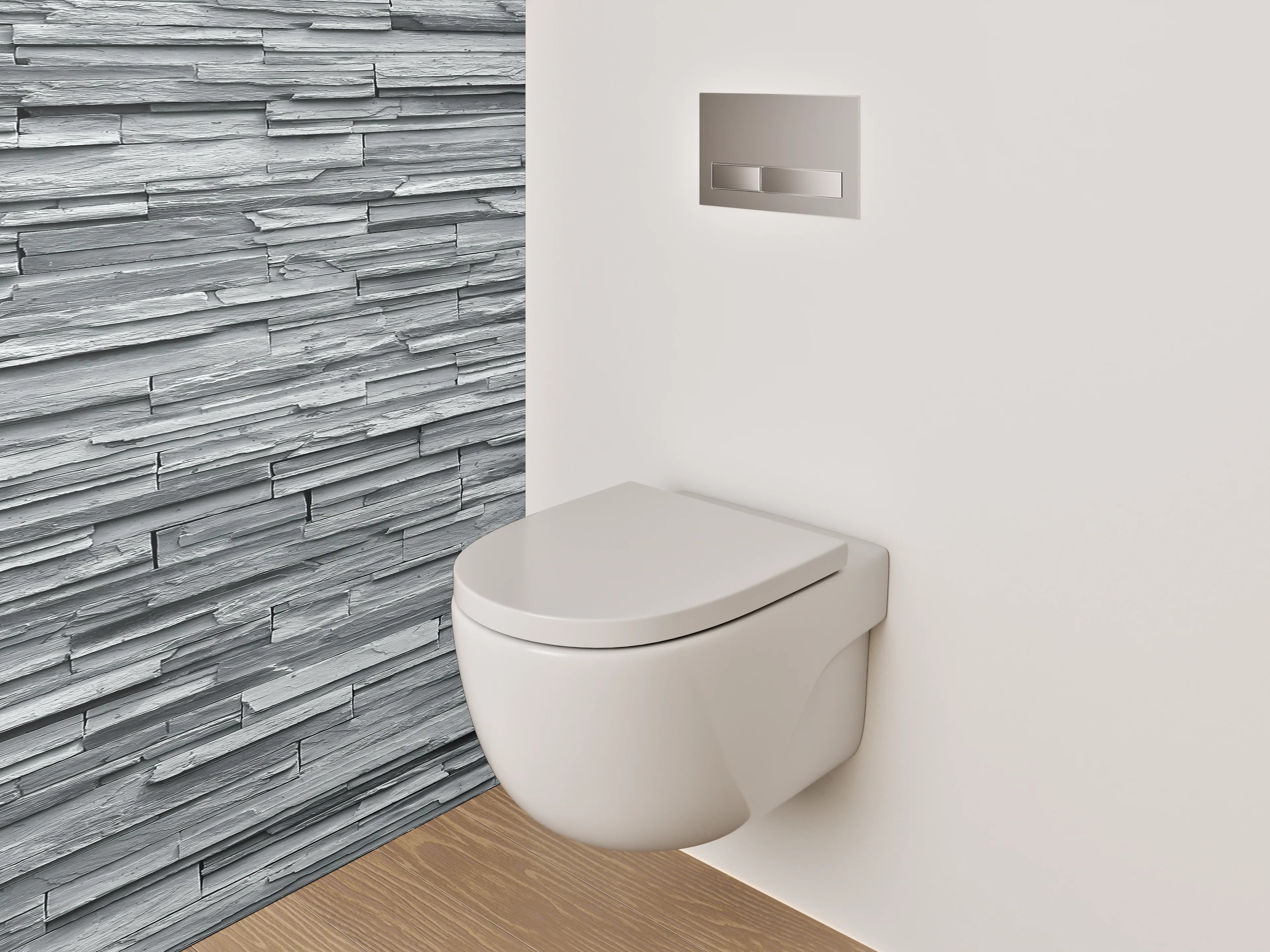 WC-Rückwand - Moderne Schiefer-Optik in Grau