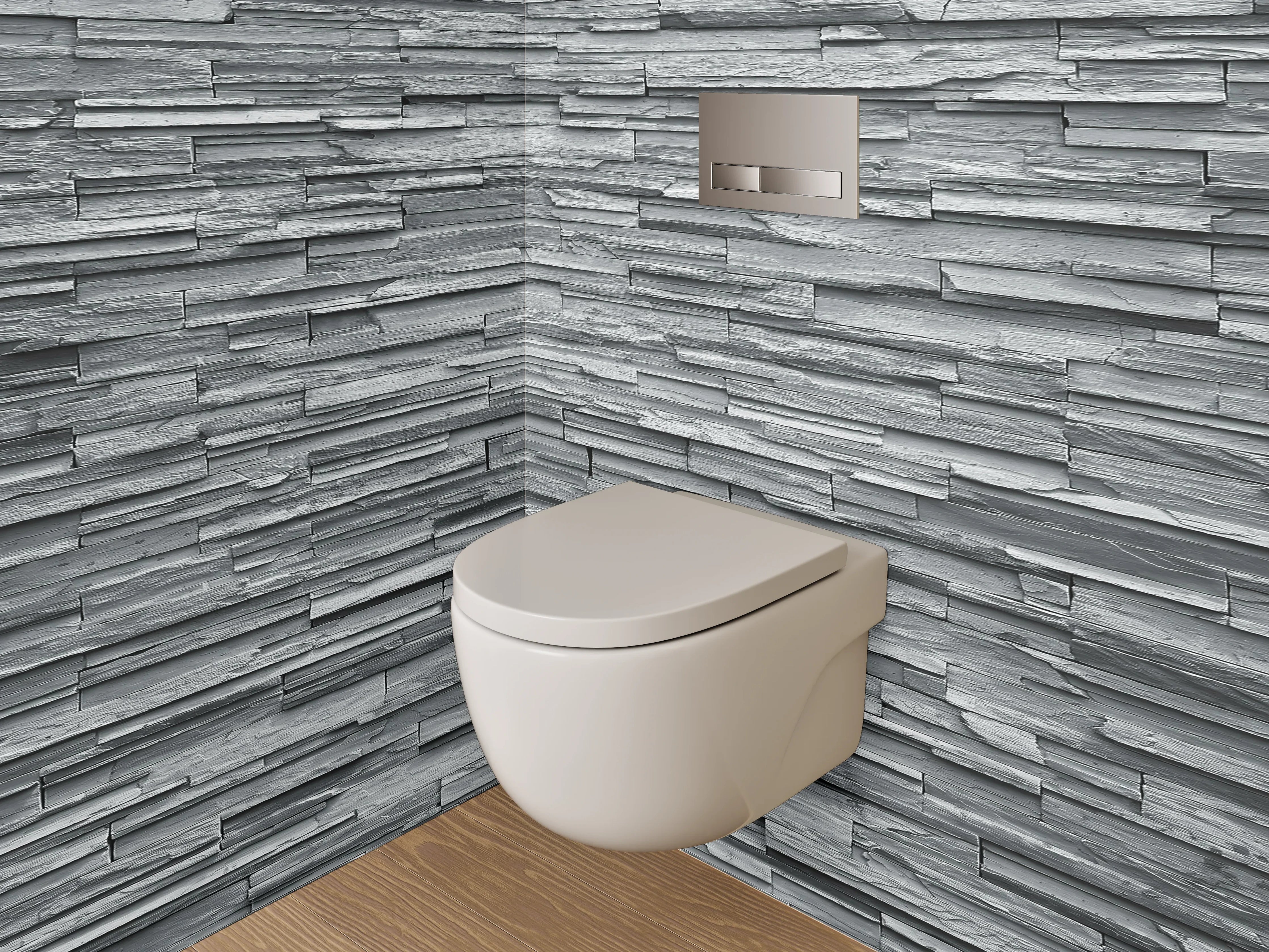 WC-Rückwand - Moderne Schiefer-Optik in Grau