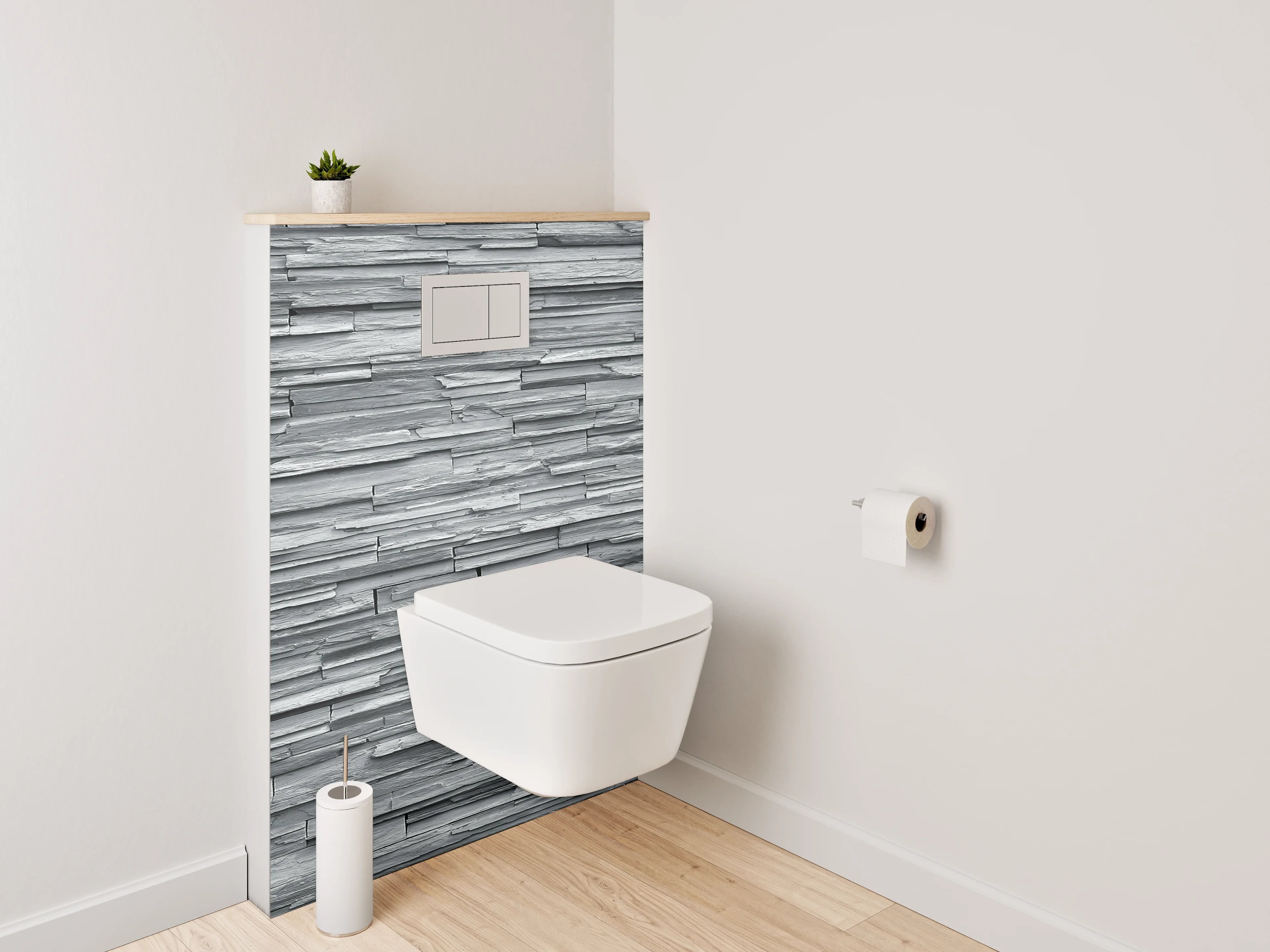WC-Rückwand - Moderne Schiefer-Optik in Grau