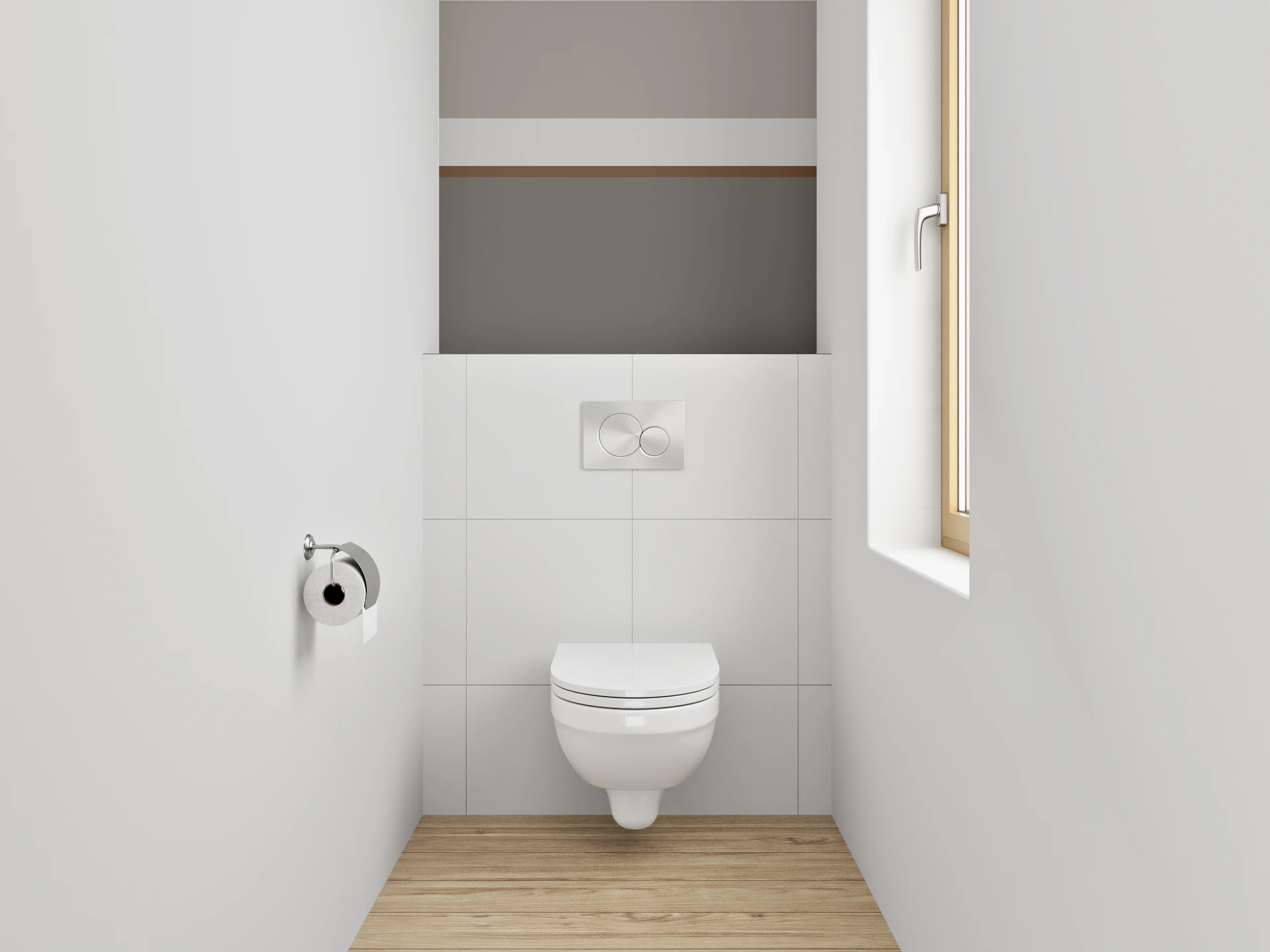 WC-Rückwand - Moderne Wanddekoration in Neutralfarben