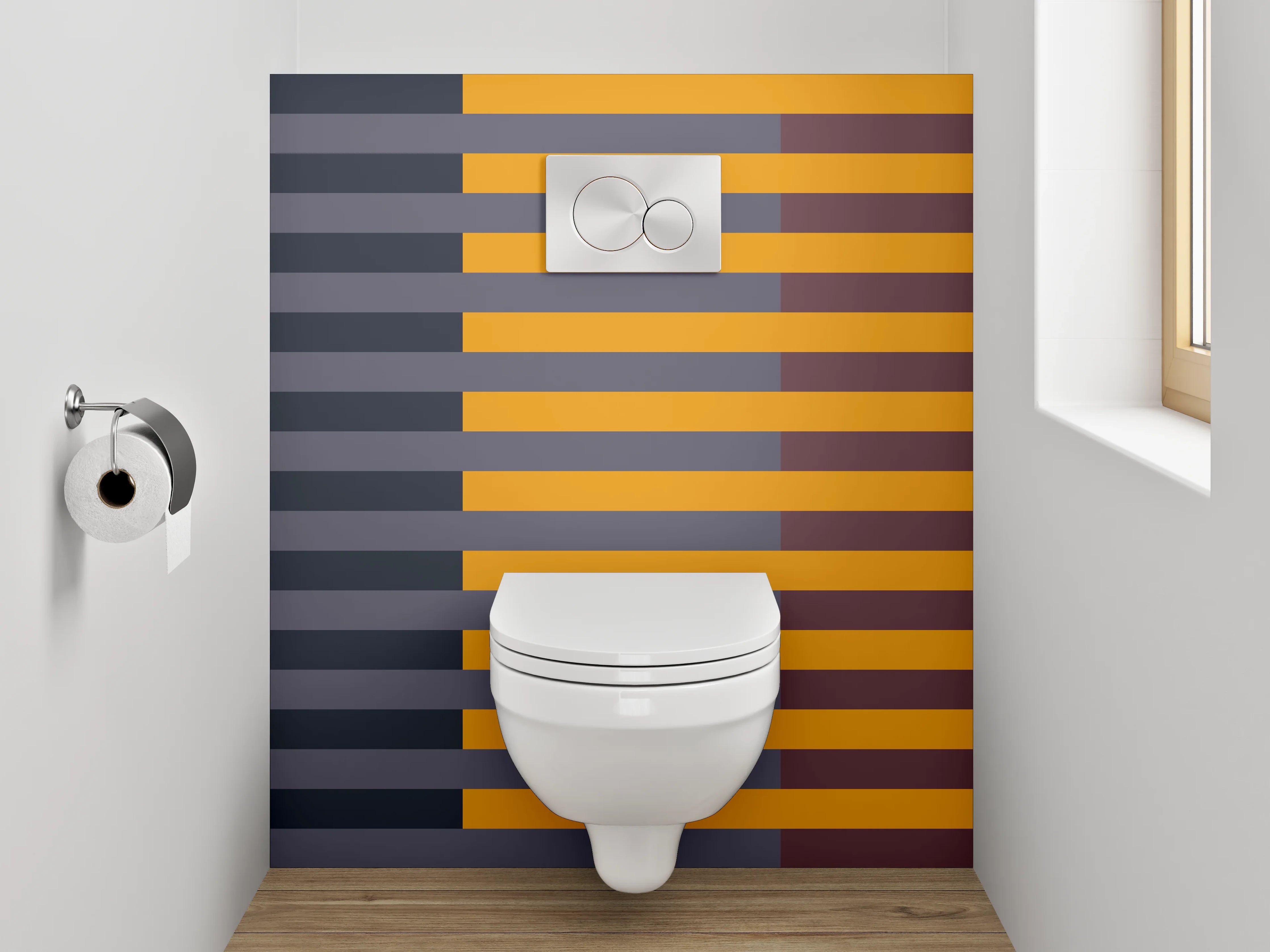 WC-Rückwand - Moderne geometrische Liniengestaltung