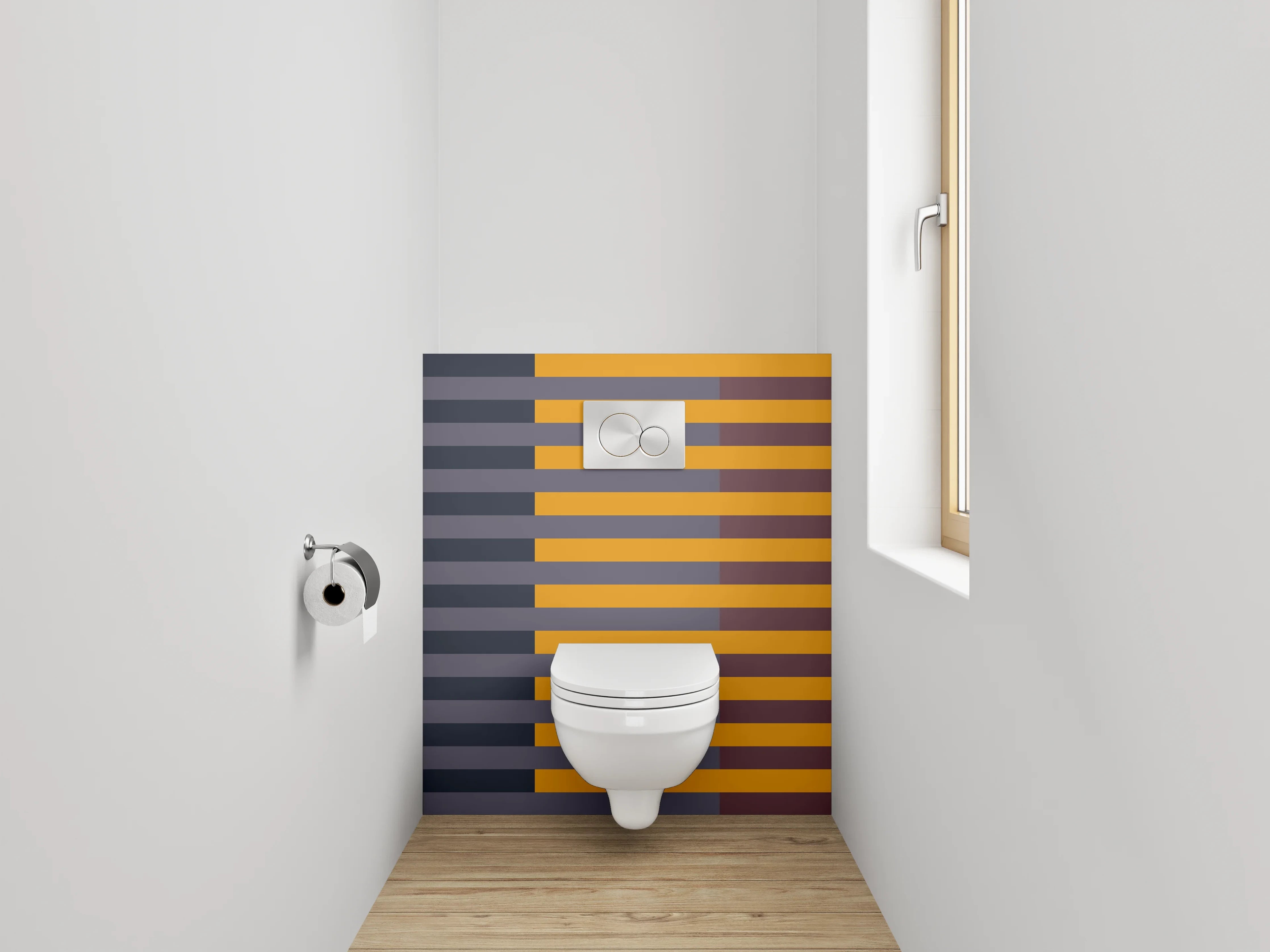 WC-Rückwand - Moderne geometrische Liniengestaltung