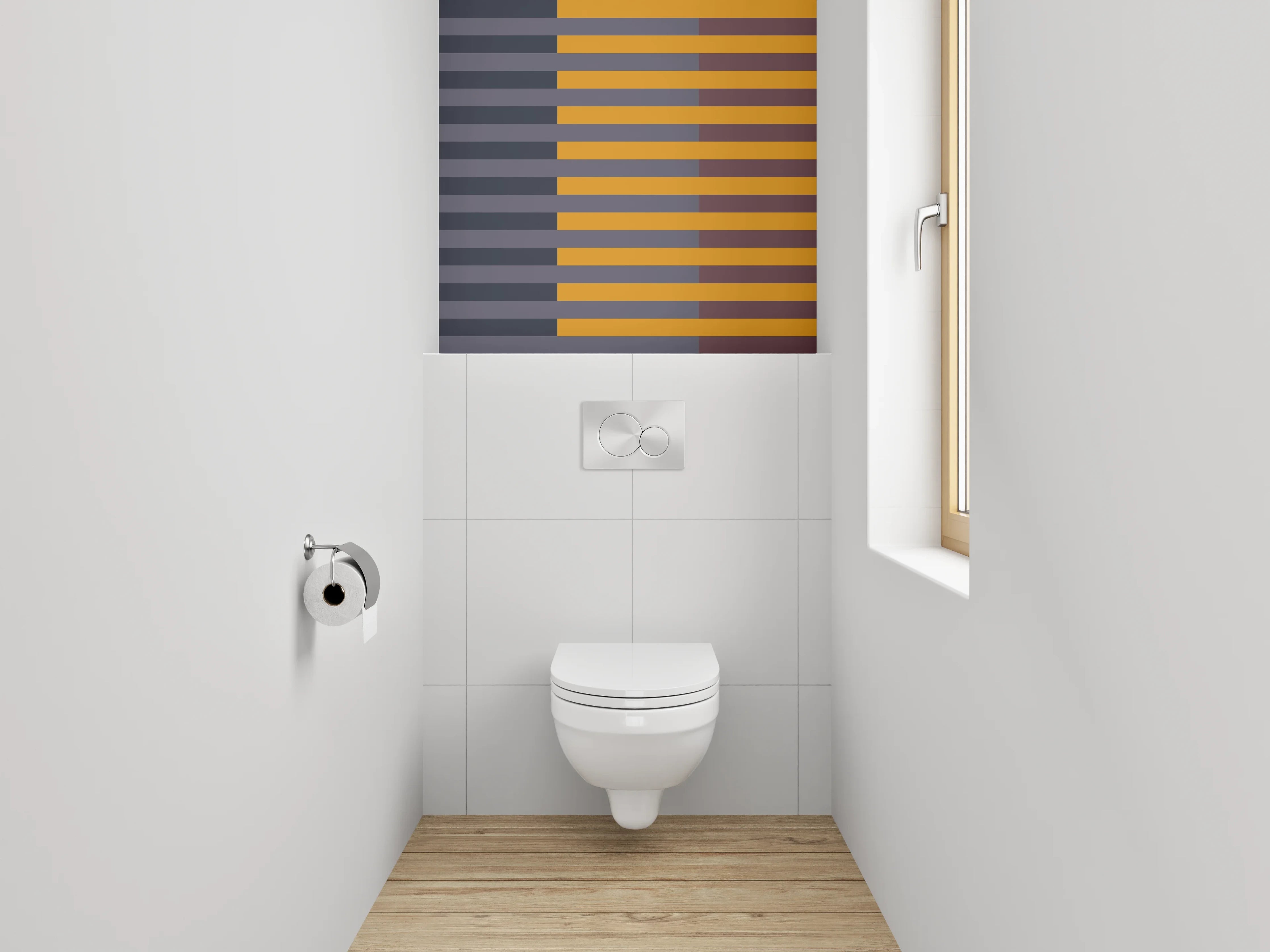 WC-Rückwand - Moderne geometrische Liniengestaltung