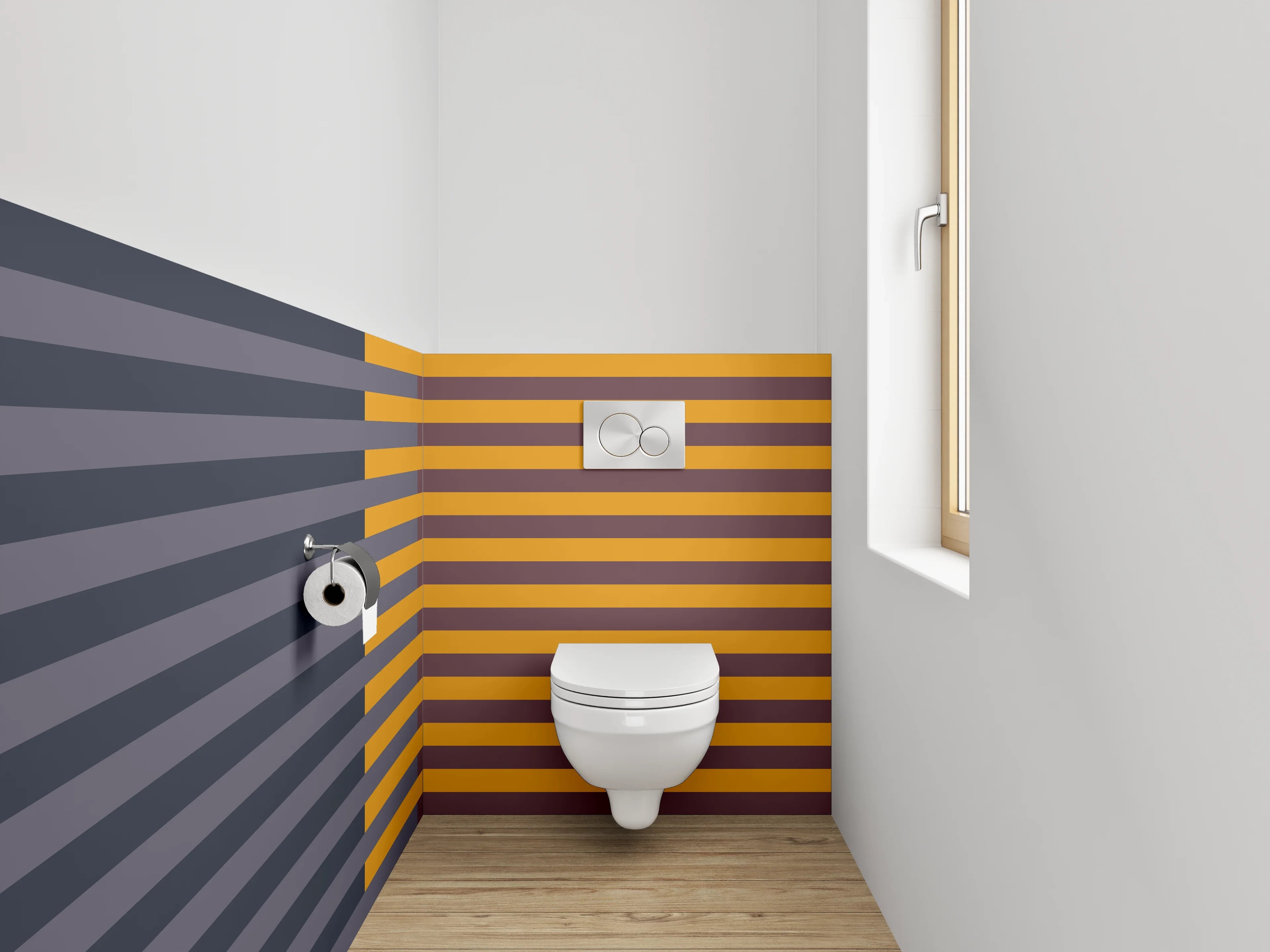 WC-Rückwand - Moderne geometrische Liniengestaltung