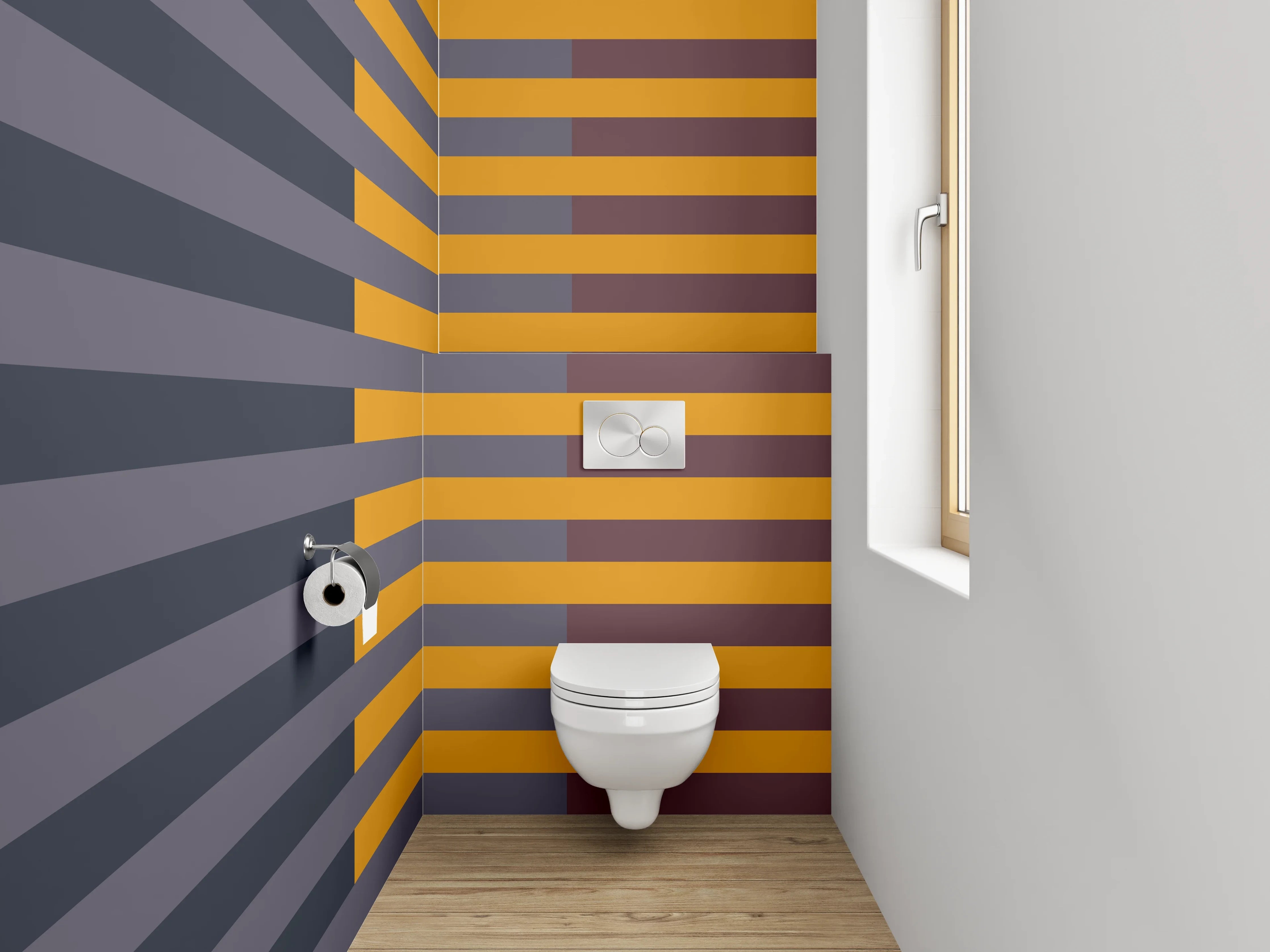 WC-Rückwand - Moderne geometrische Liniengestaltung