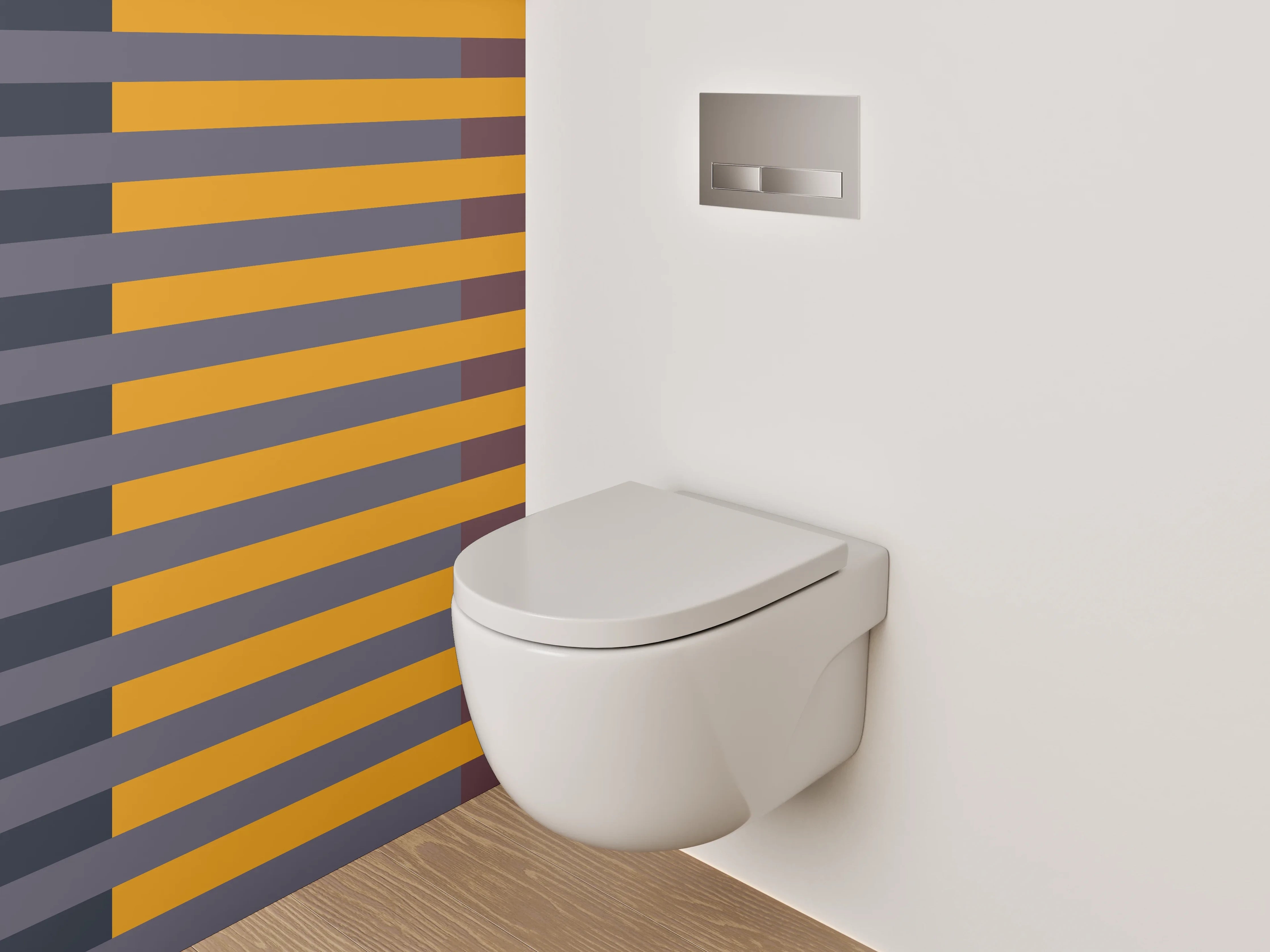 WC-Rückwand - Moderne geometrische Liniengestaltung
