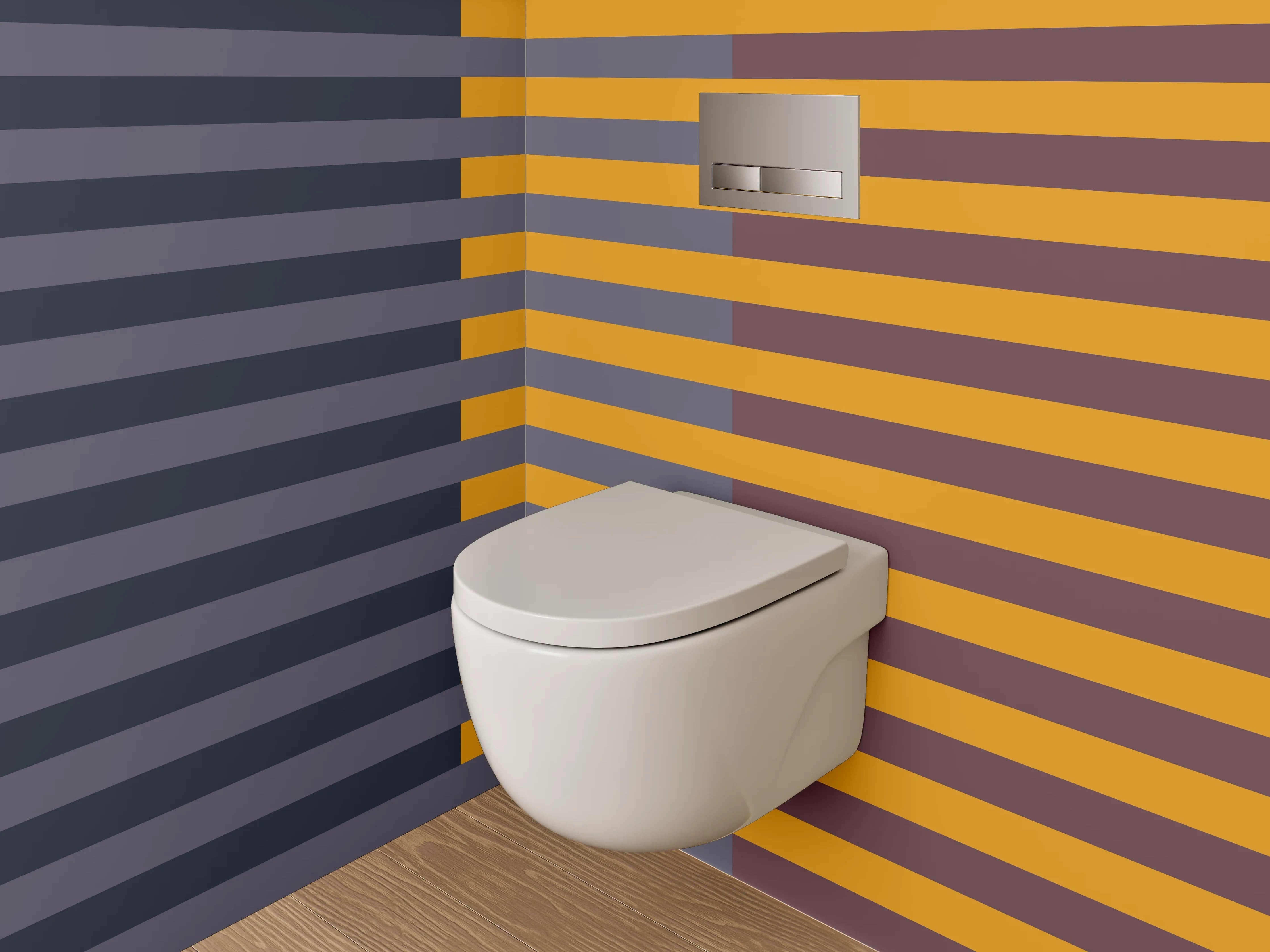 WC-Rückwand - Moderne geometrische Liniengestaltung