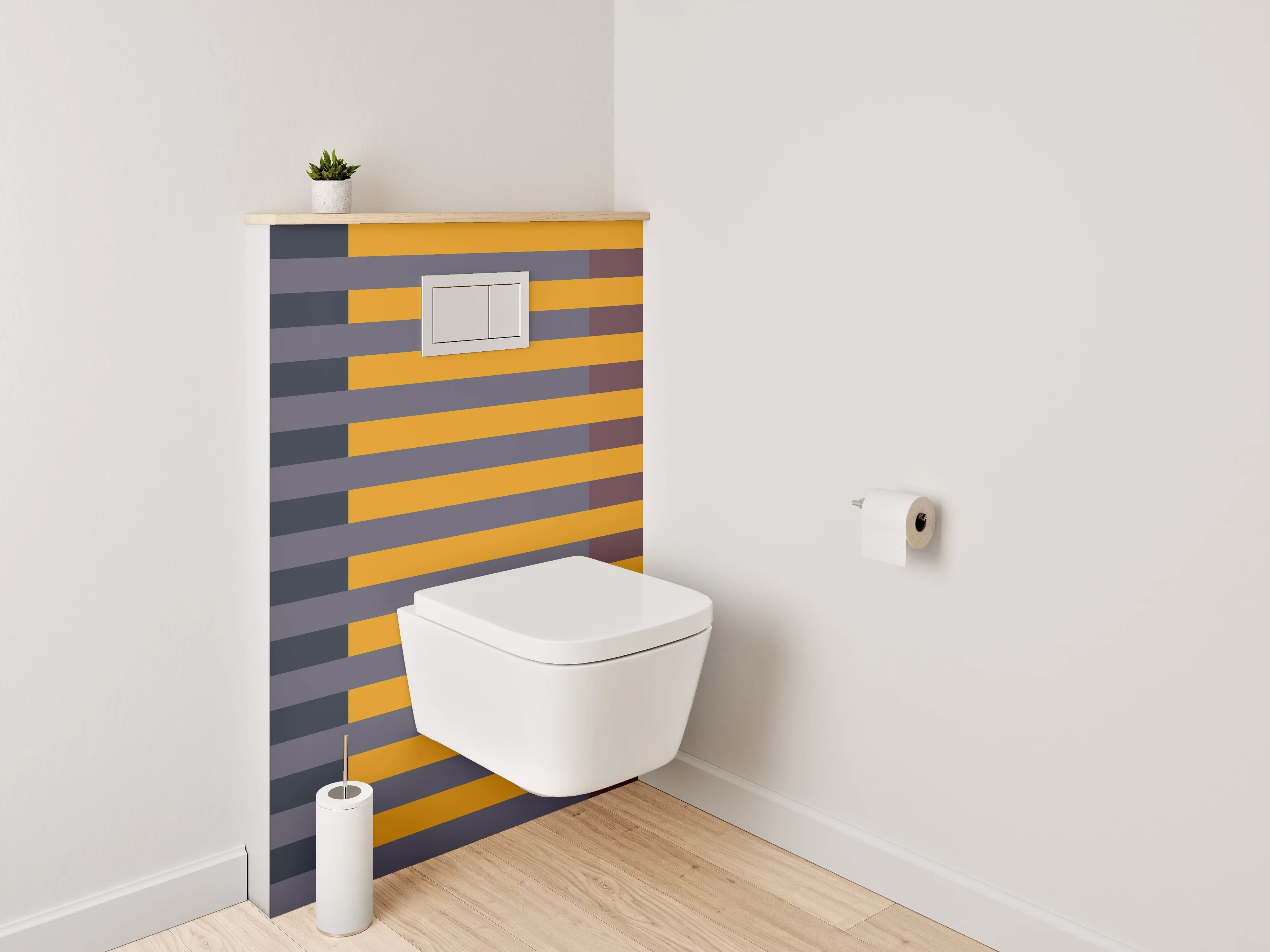 WC-Rückwand - Moderne geometrische Liniengestaltung