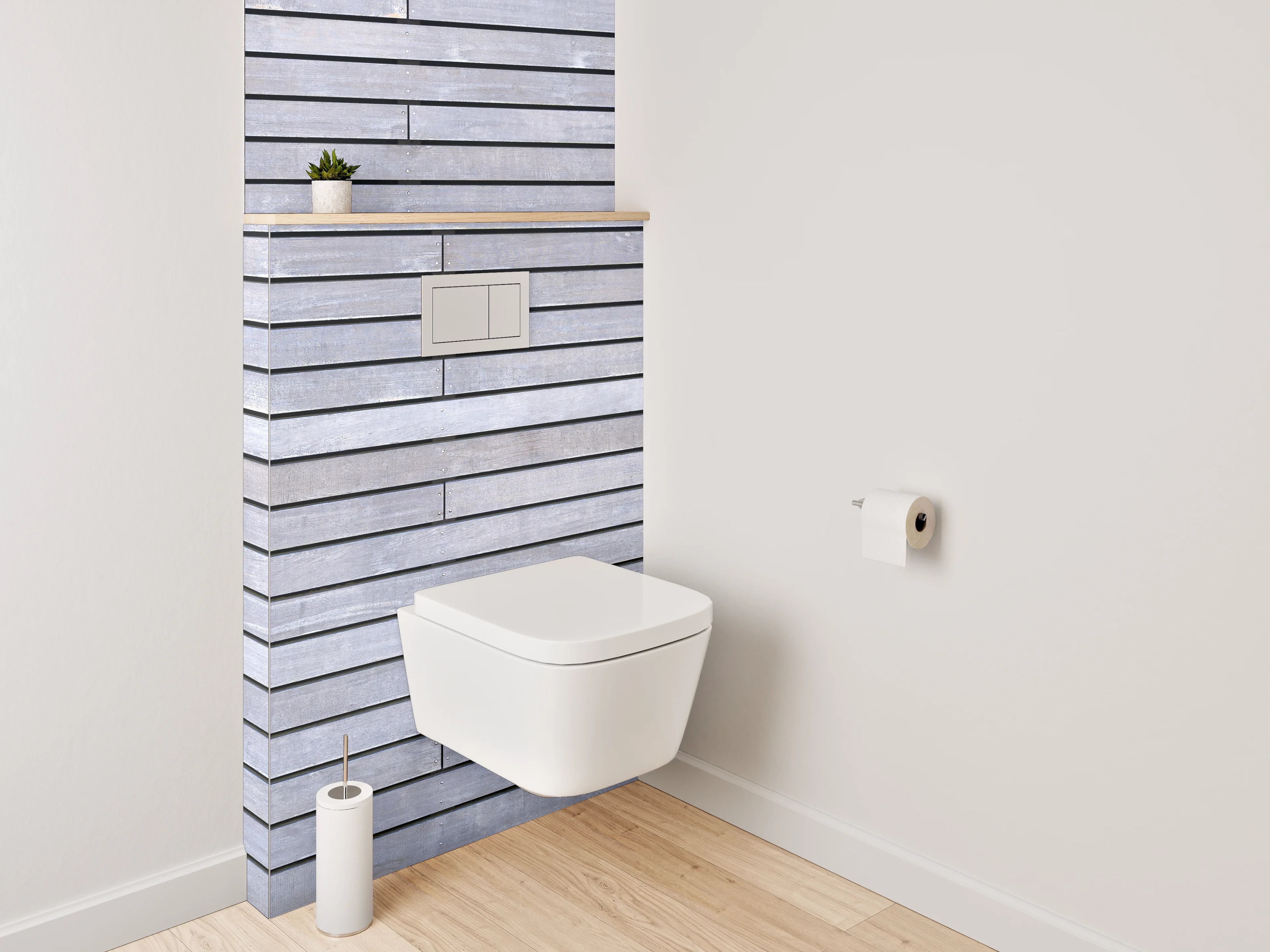 WC-Rückwand - Moderne graue Fliesenoptik Wandverkleidung