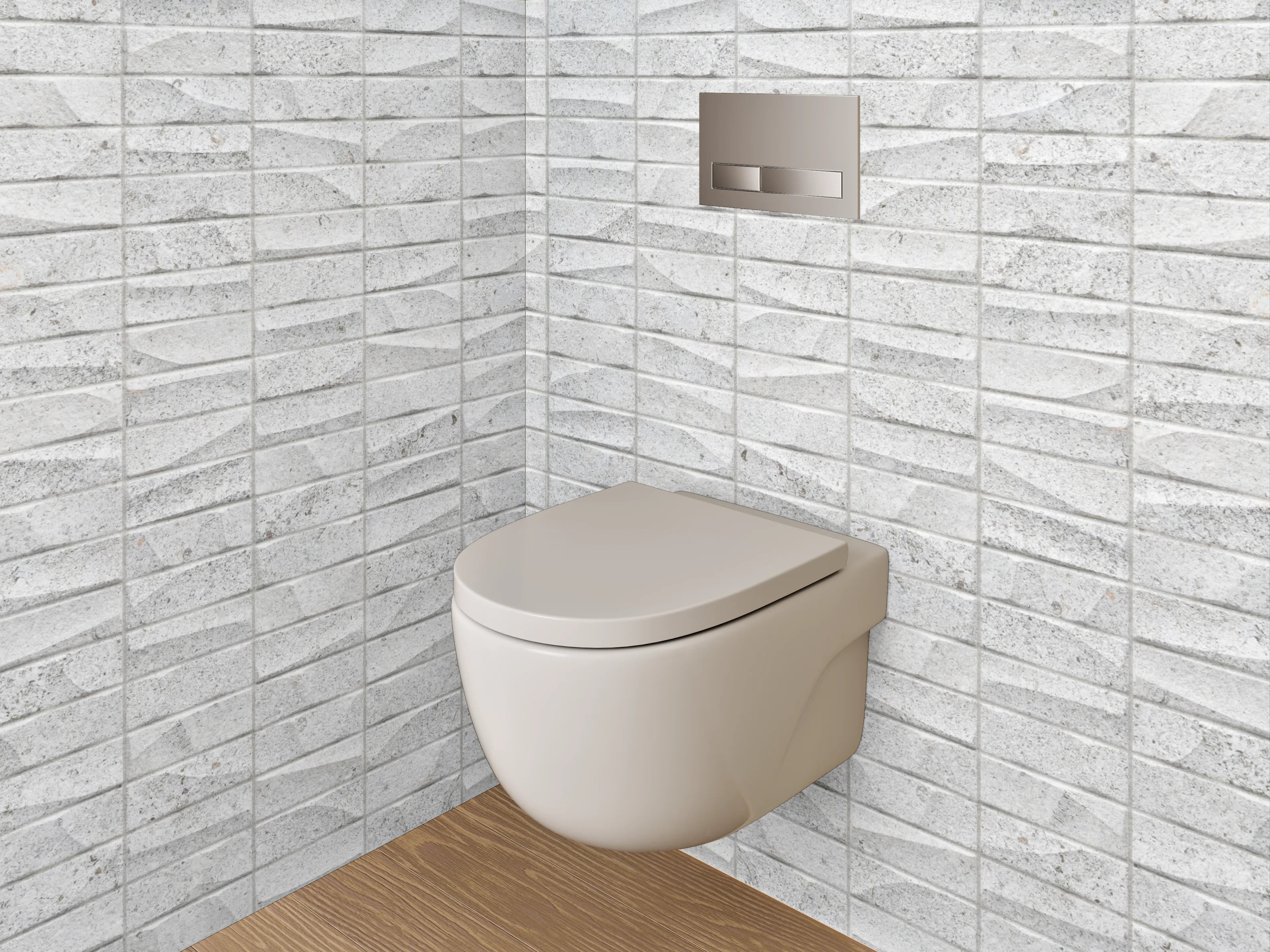 WC-Rückwand - Moderne weiße Mosaik-Fliesen-Optik