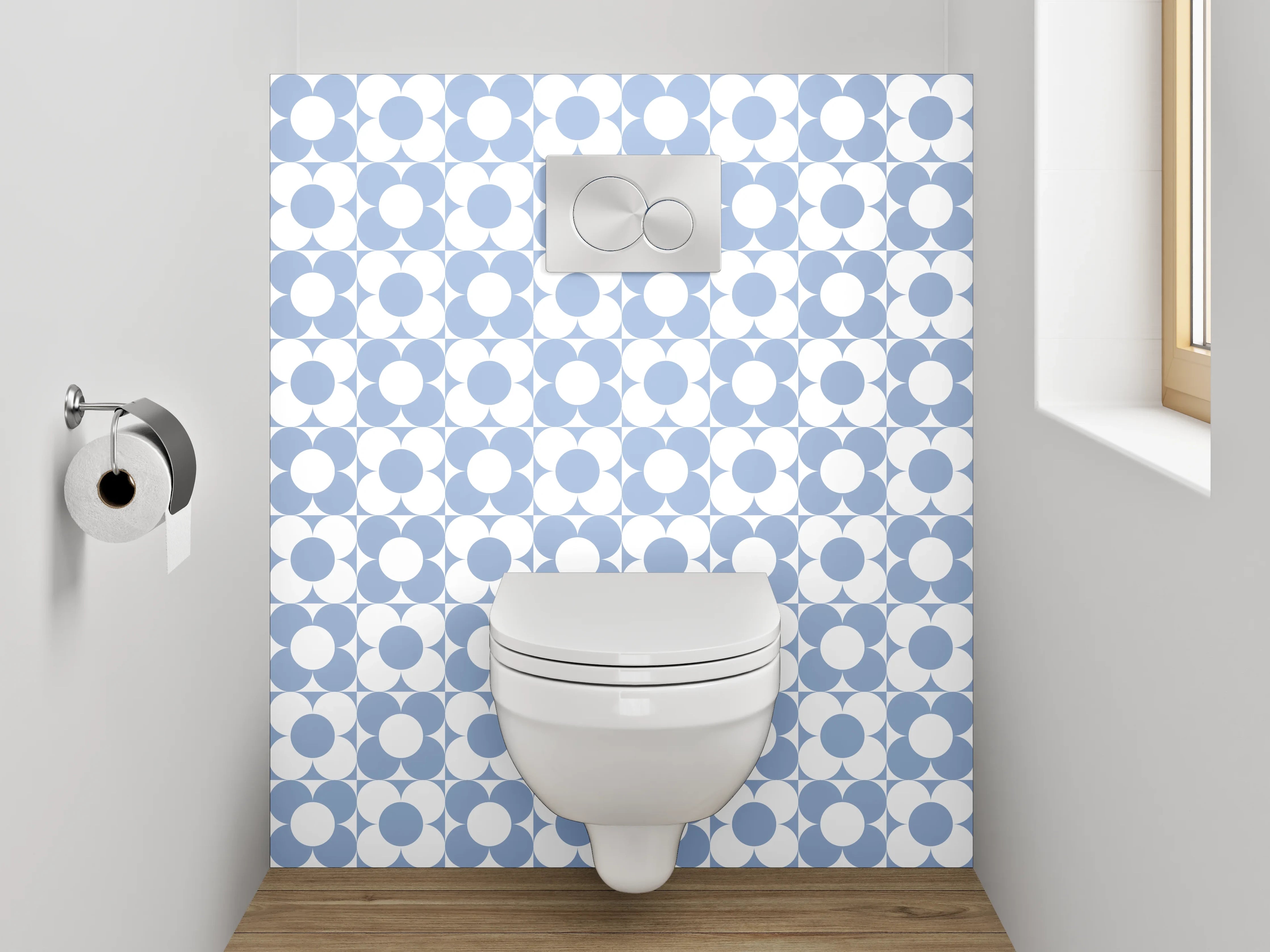 WC-Rückwand - Moderne weiße geometrische Muster für kreative Gestaltung