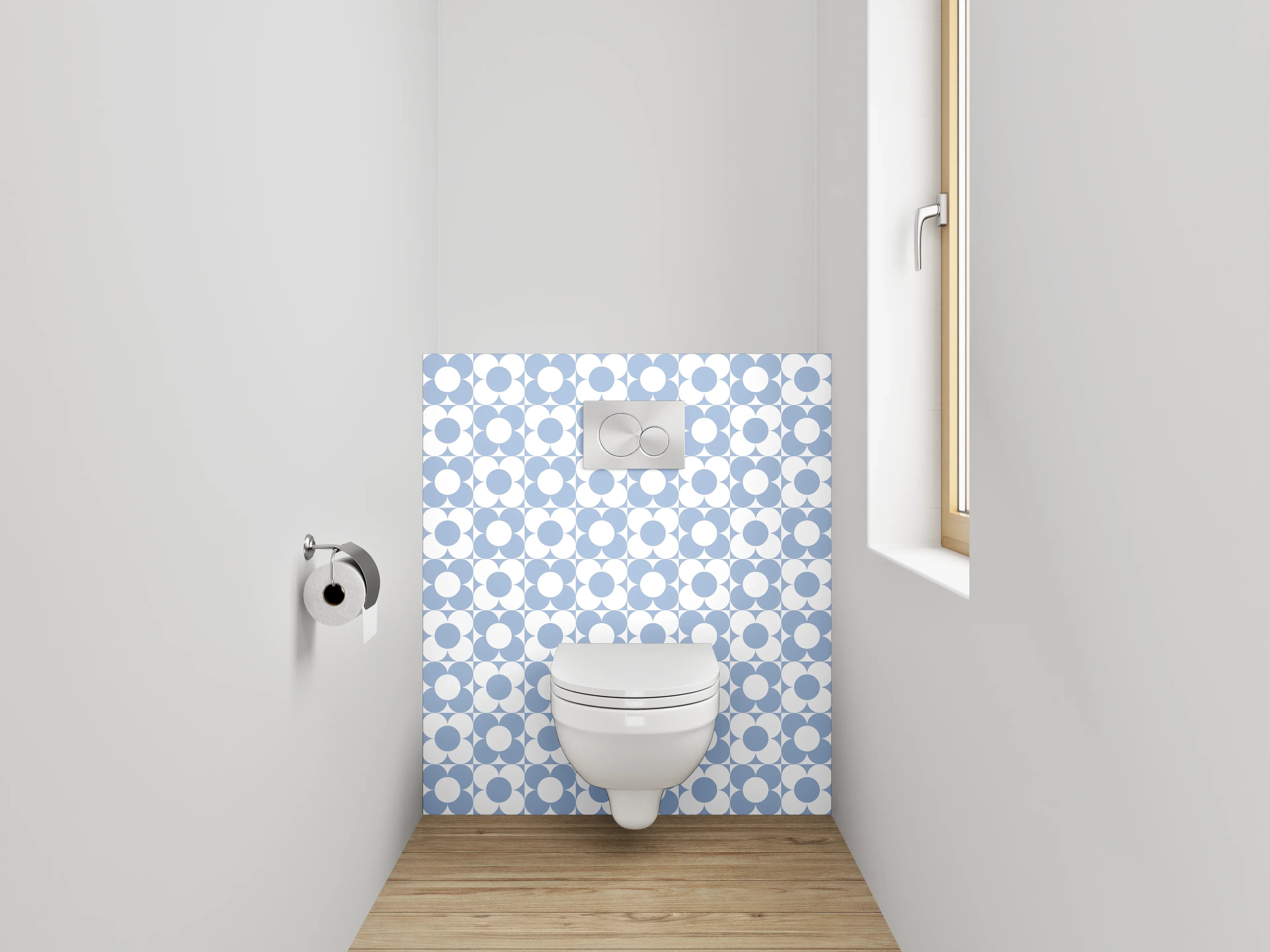 WC-Rückwand - Moderne weiße geometrische Muster für kreative Gestaltung
