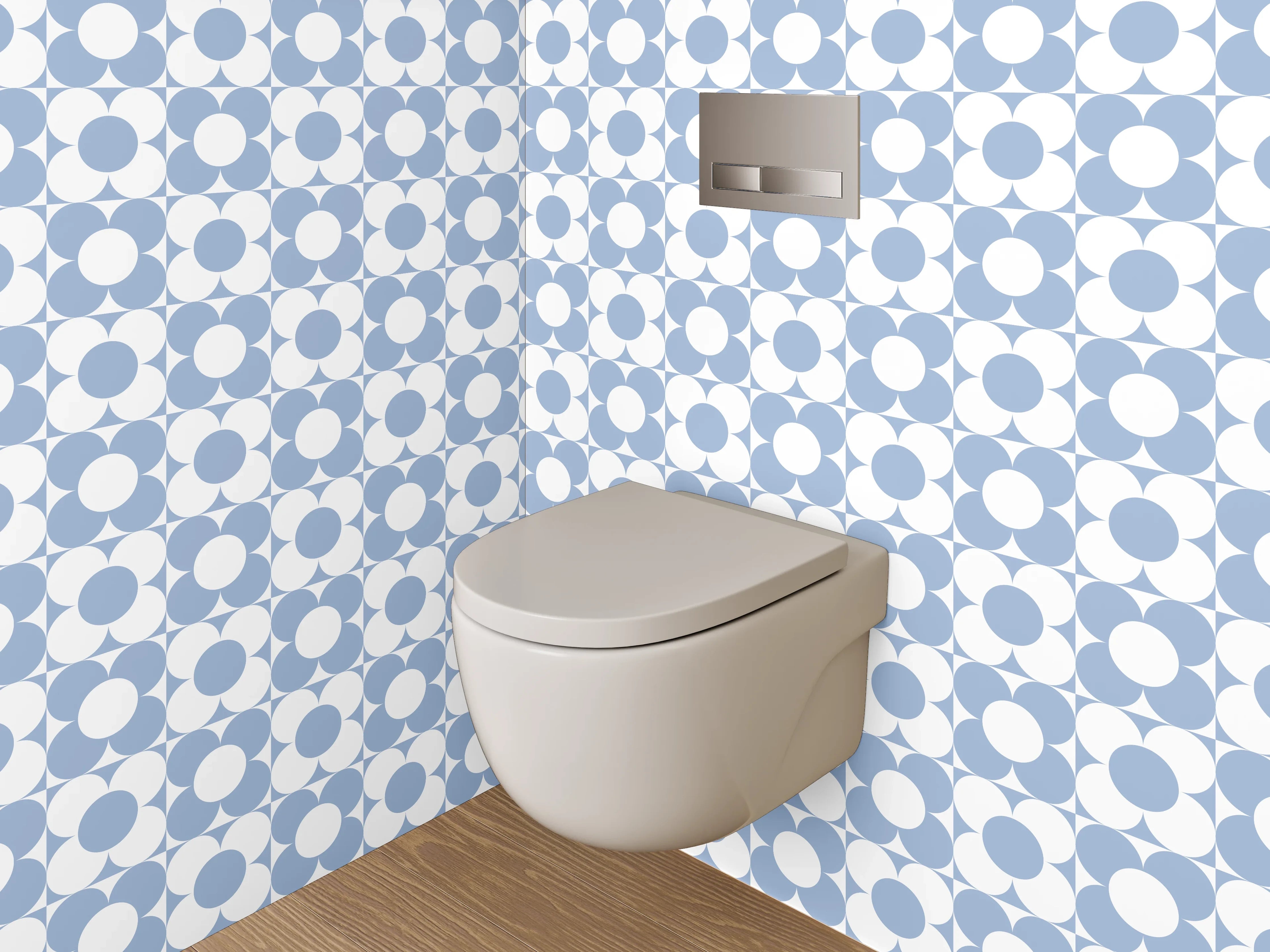 WC-Rückwand - Moderne weiße geometrische Muster für kreative Gestaltung