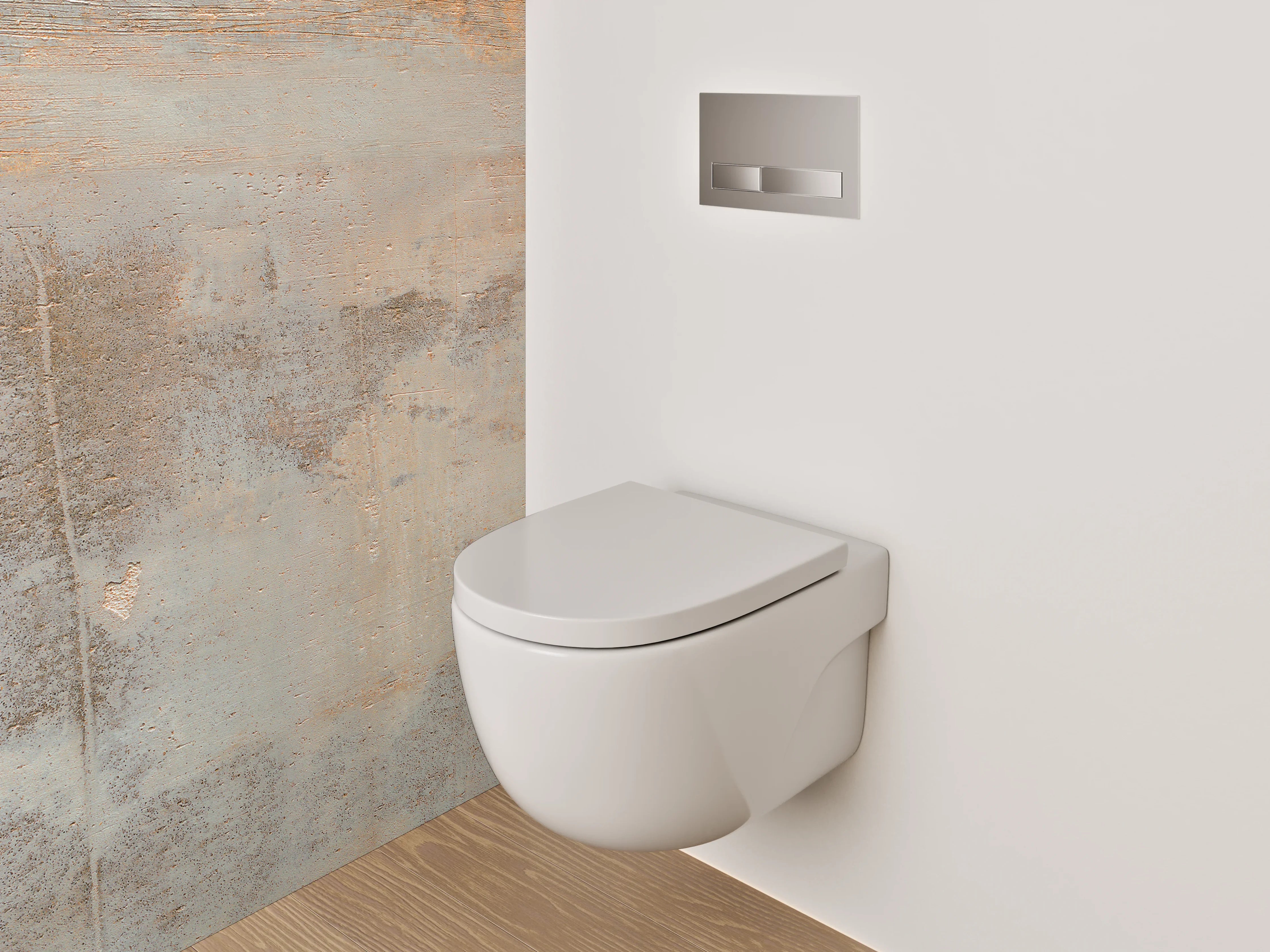 WC-Rückwand - Moderner Betonrost mit Rost-Optik