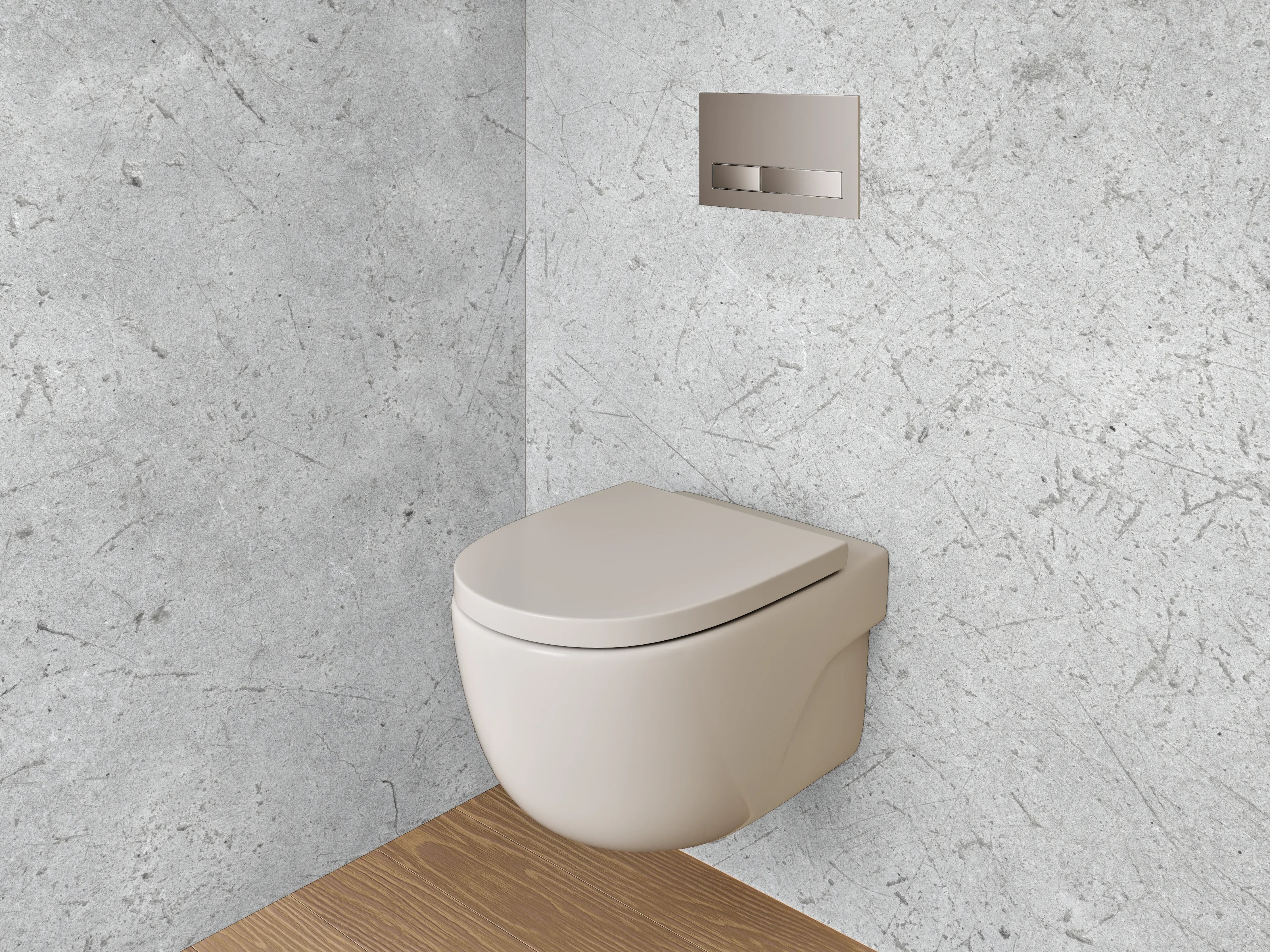 WC-Rückwand - Moderner Grauer Beton mit feiner Struktur