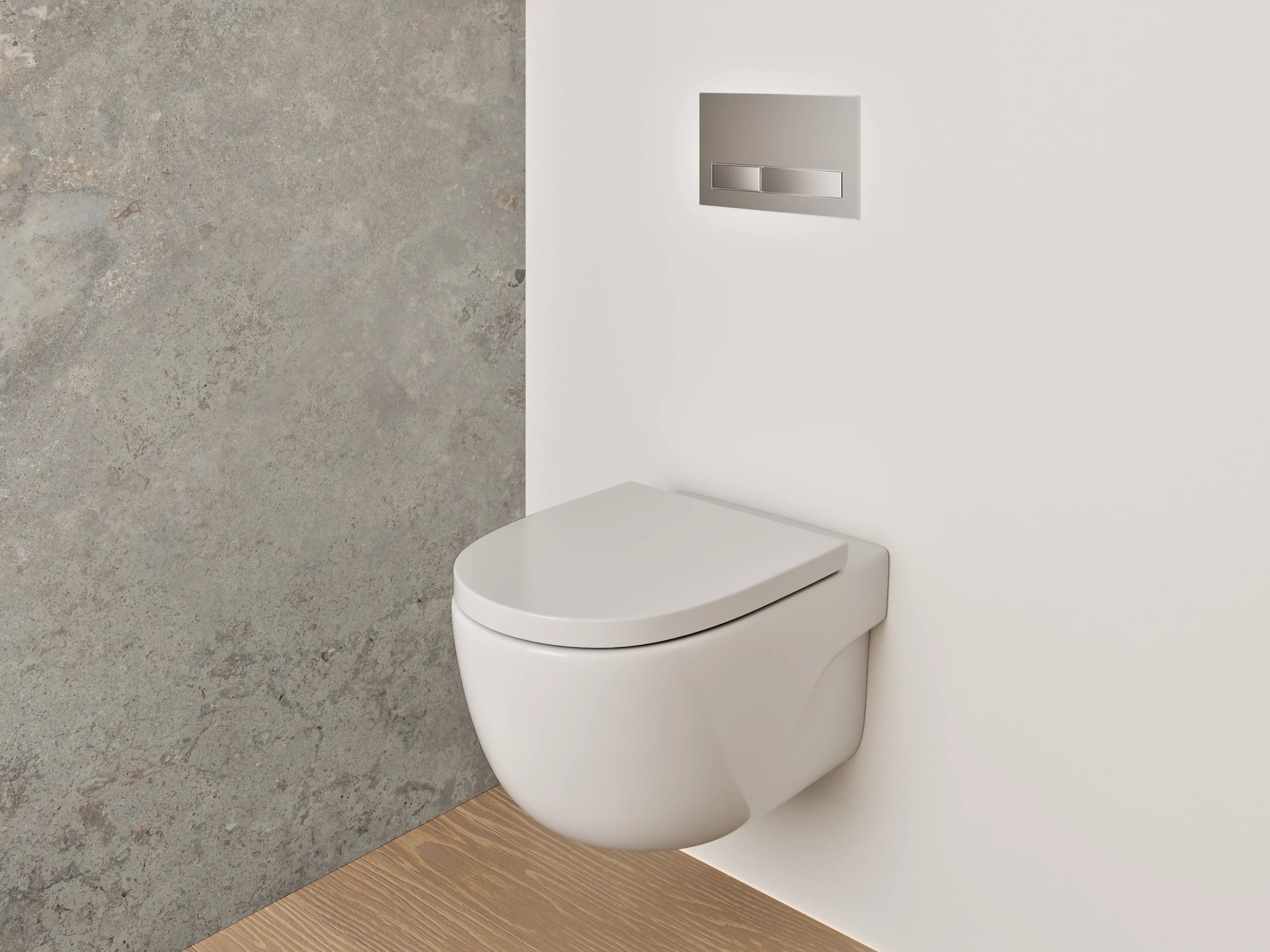 WC-Rückwand - Moderner Steindekor in Grau und Braun