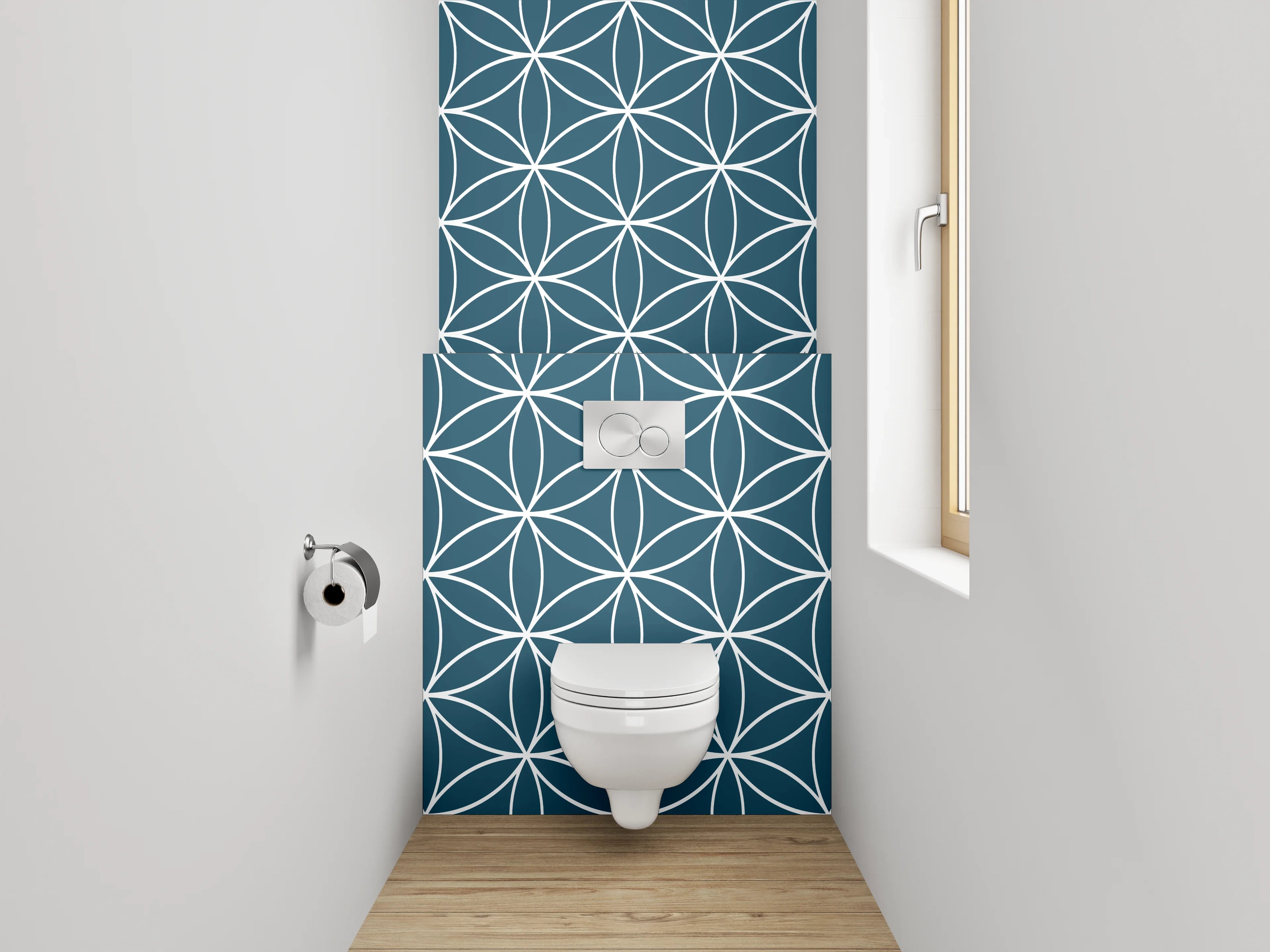 WC-Rückwand - Moderner geometrischer Muster-Design