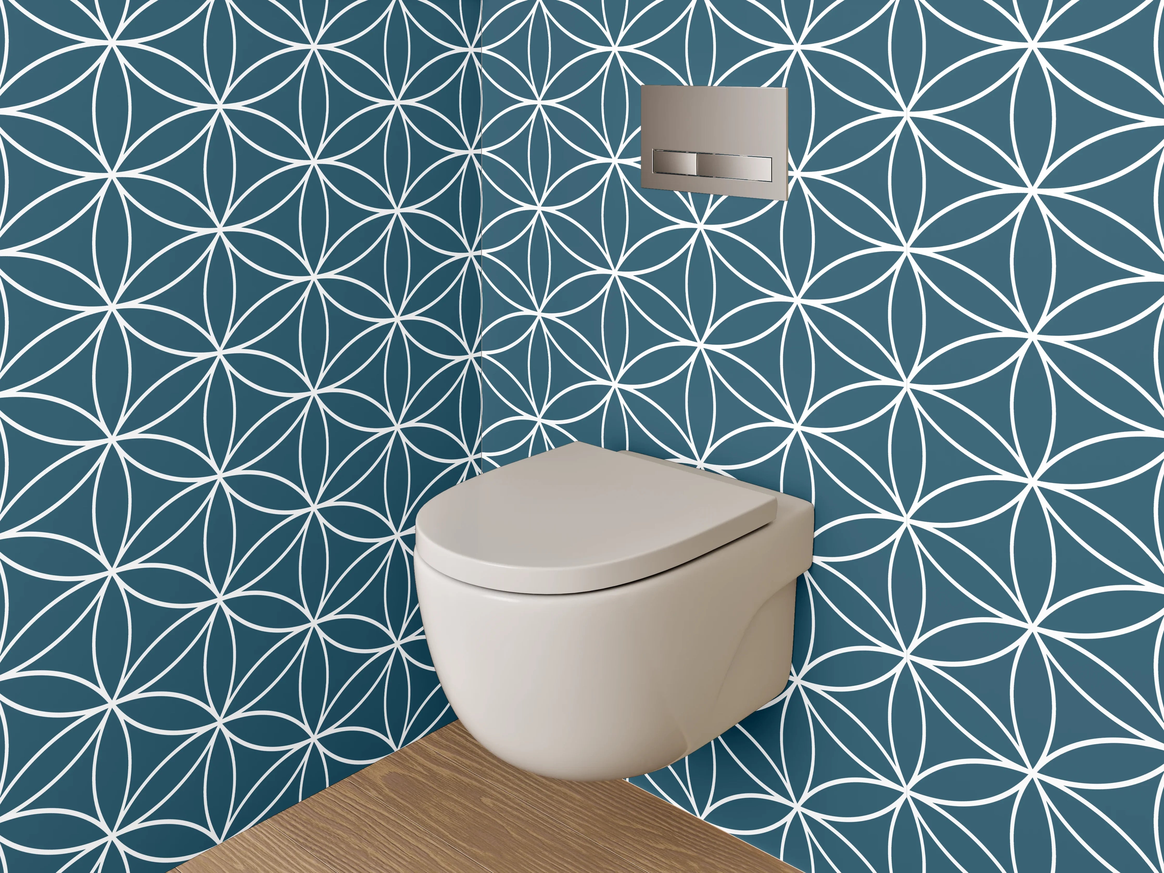 WC-Rückwand - Moderner geometrischer Muster-Design