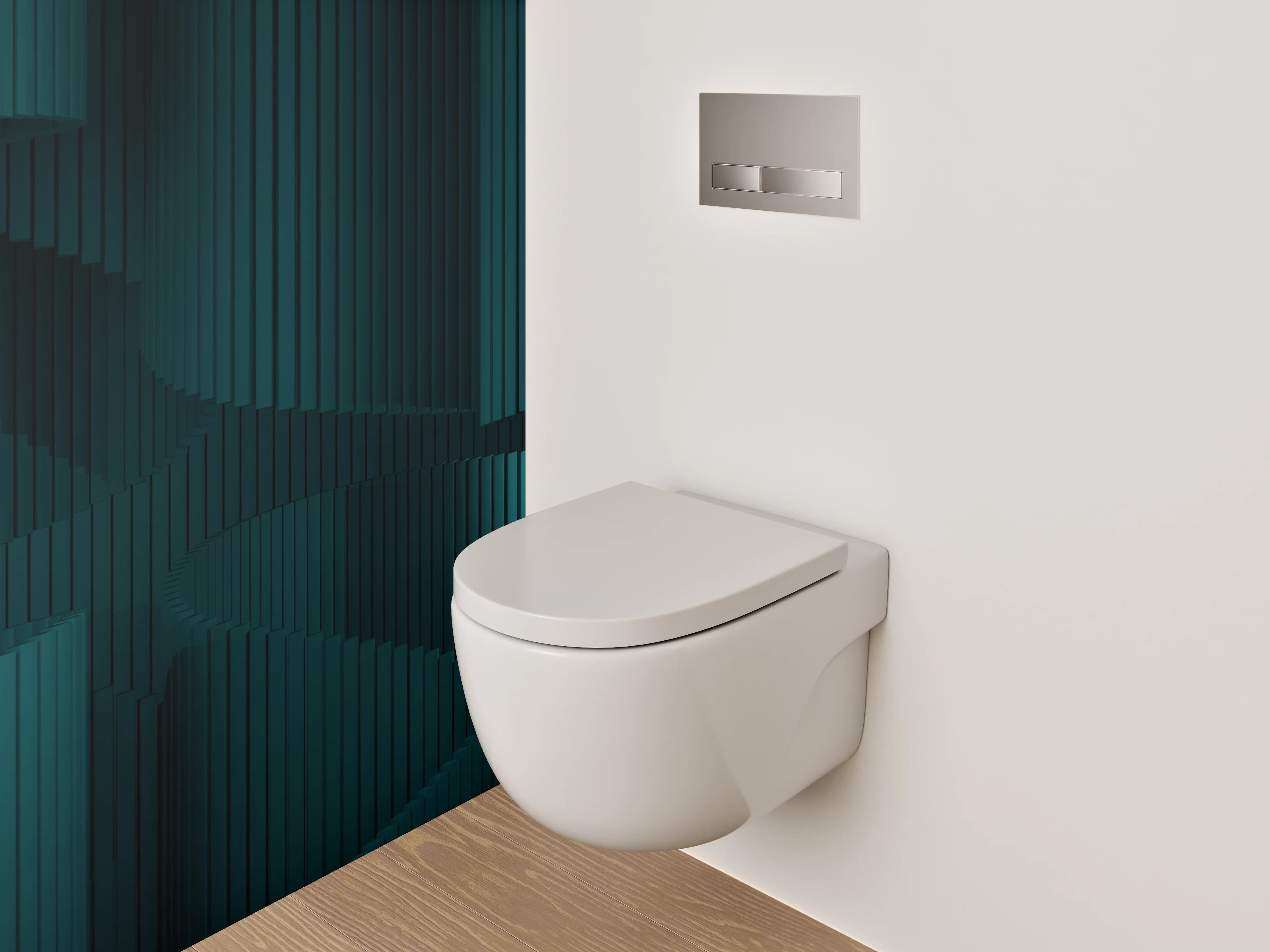 WC-Rückwand - Modernes 3D Muster in Türkis