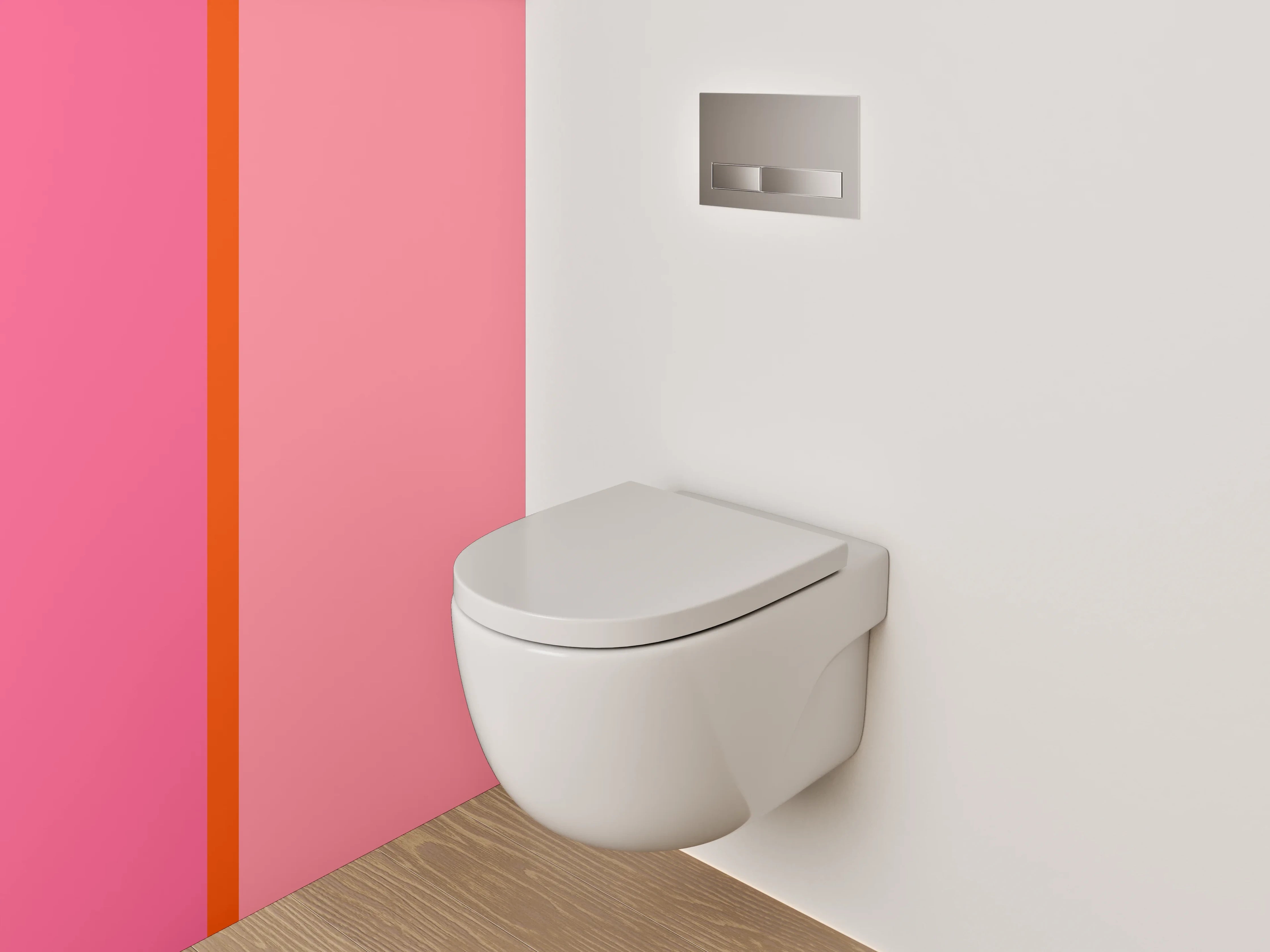 WC-Rückwand - Modernes Bicolor-Design Rosa & Pink