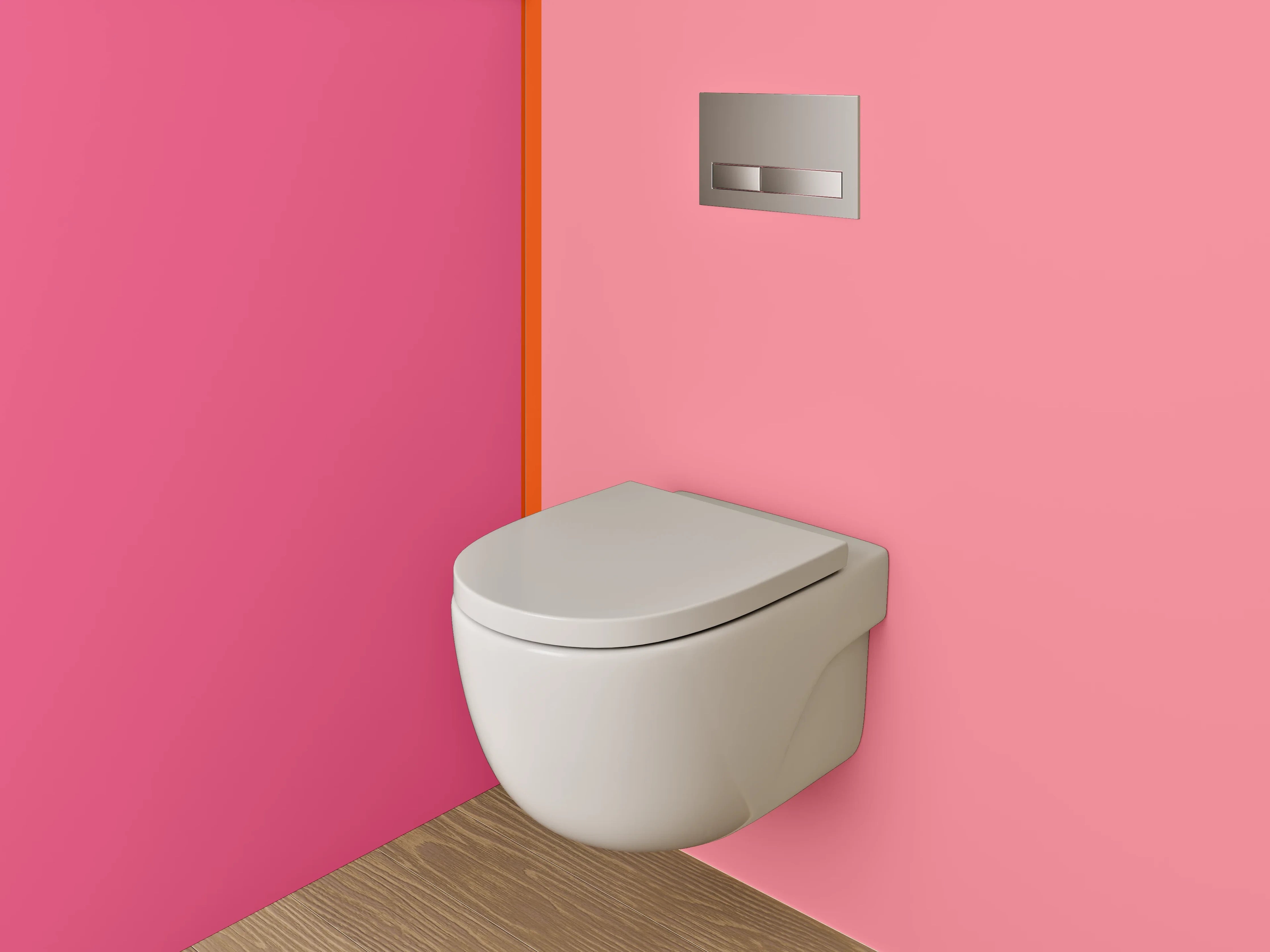 WC-Rückwand - Modernes Bicolor-Design Rosa & Pink