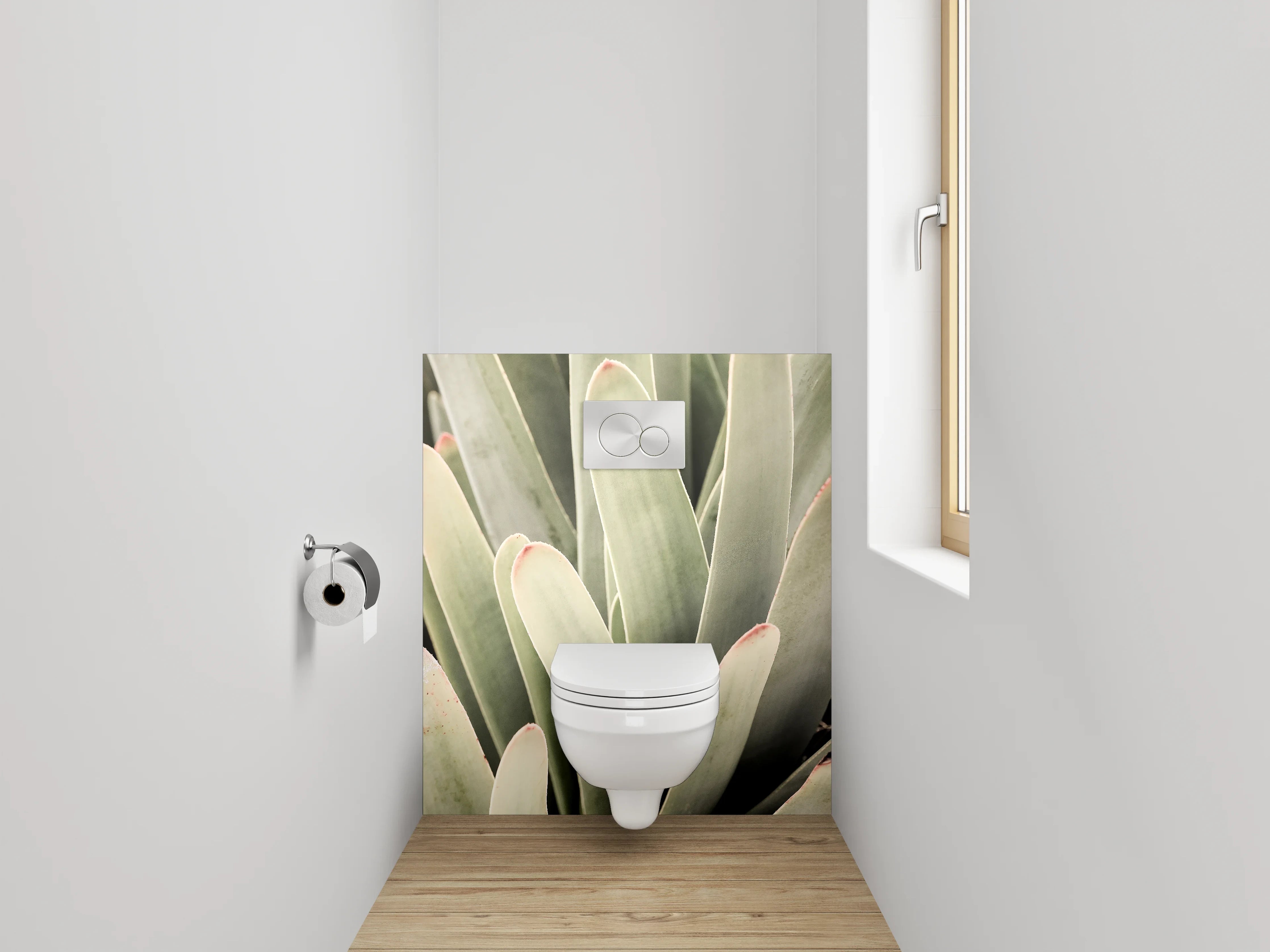 WC-Rückwand - Modernes Blattgrün für das Bad