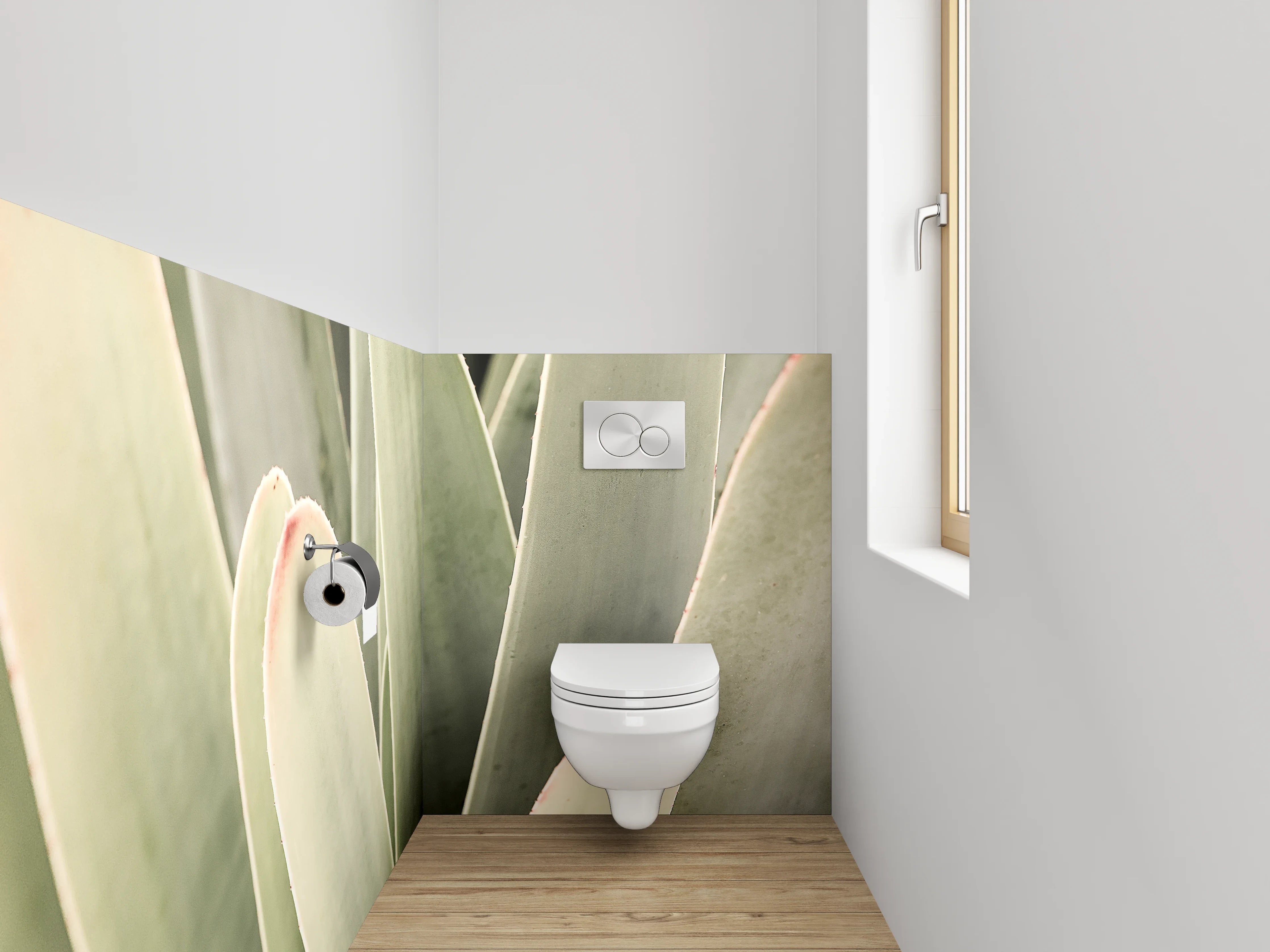 WC-Rückwand - Modernes Blattgrün für das Bad