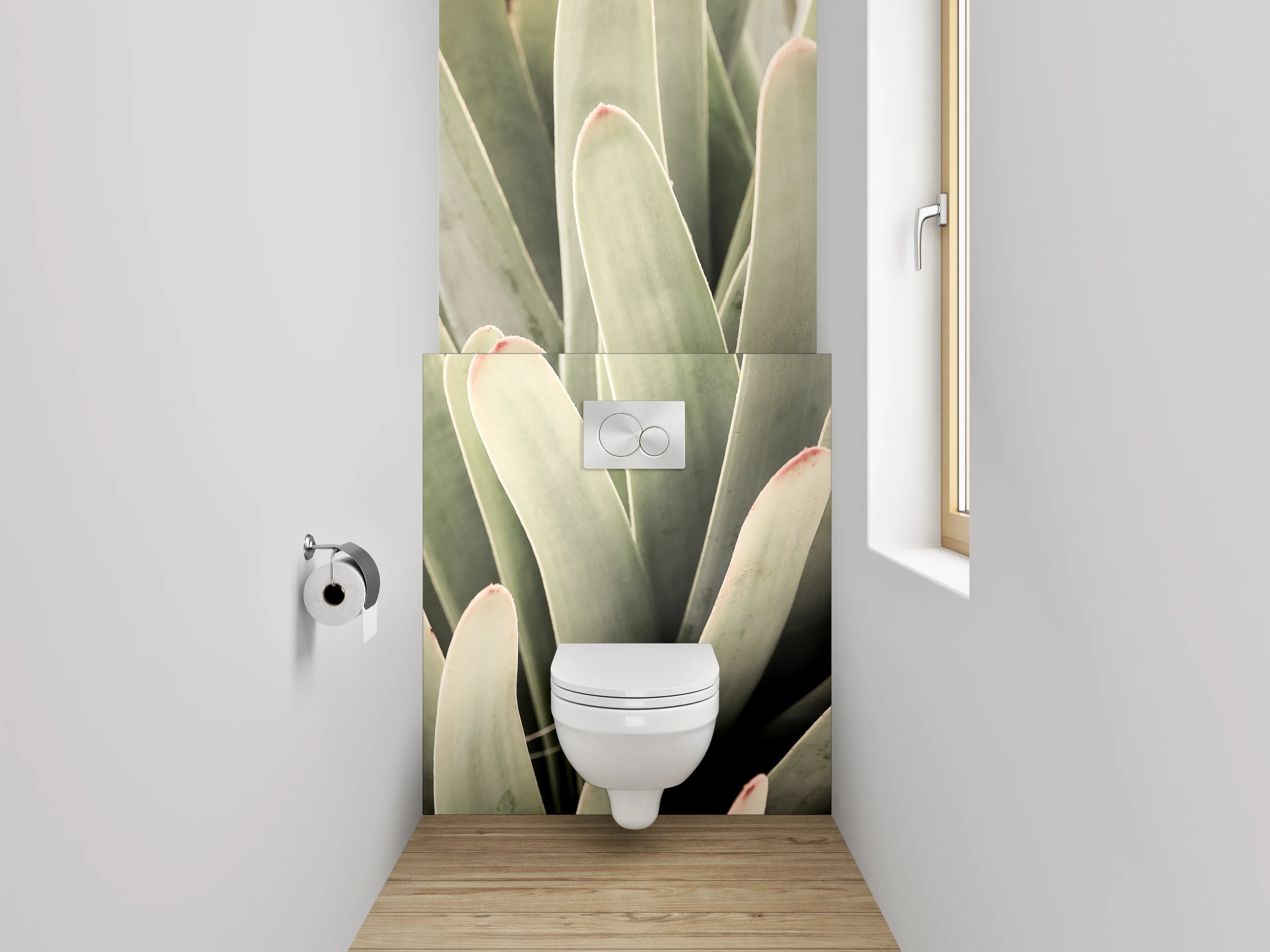 WC-Rückwand - Modernes Blattgrün für das Bad