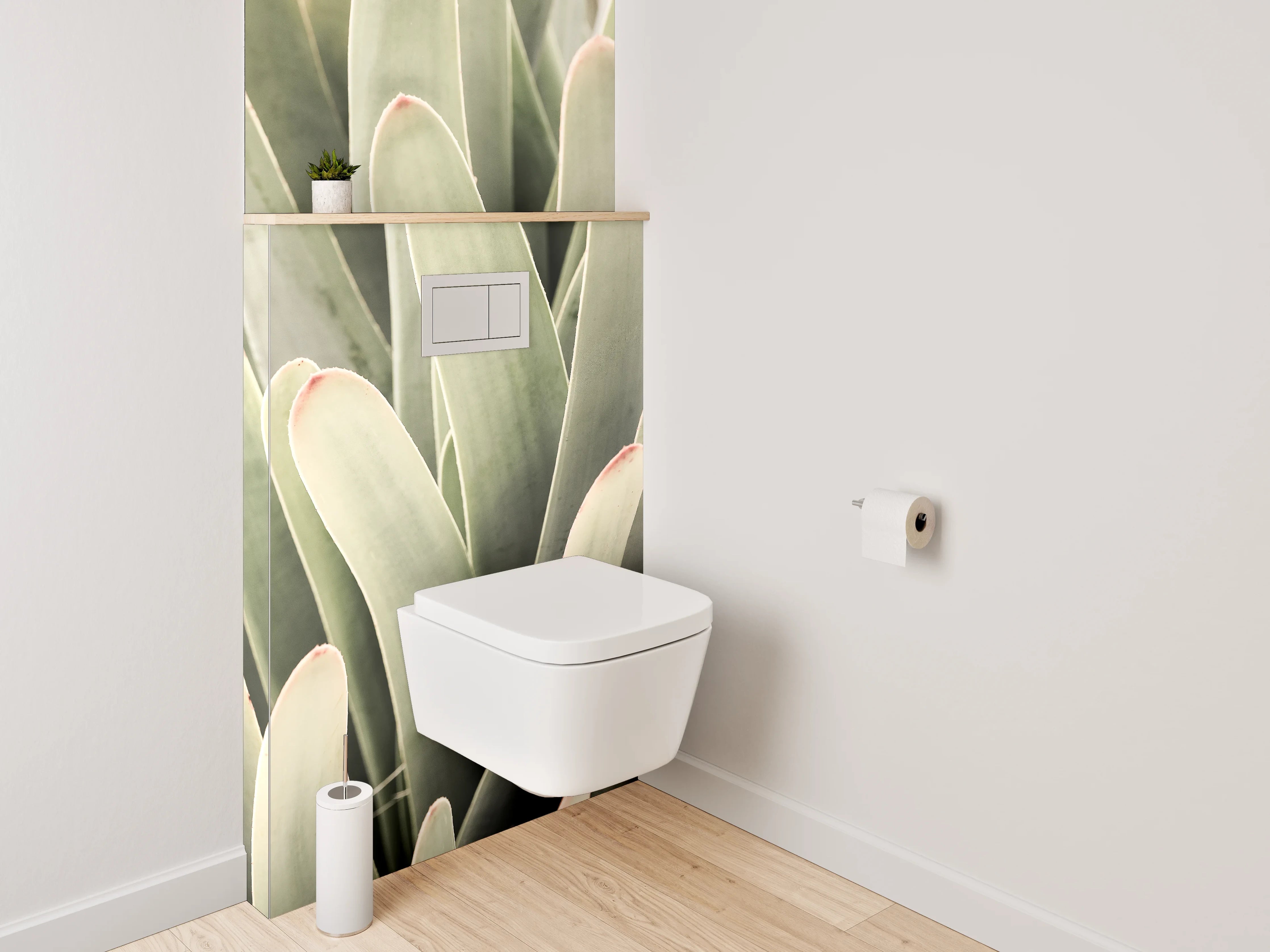 WC-Rückwand - Modernes Blattgrün für das Bad