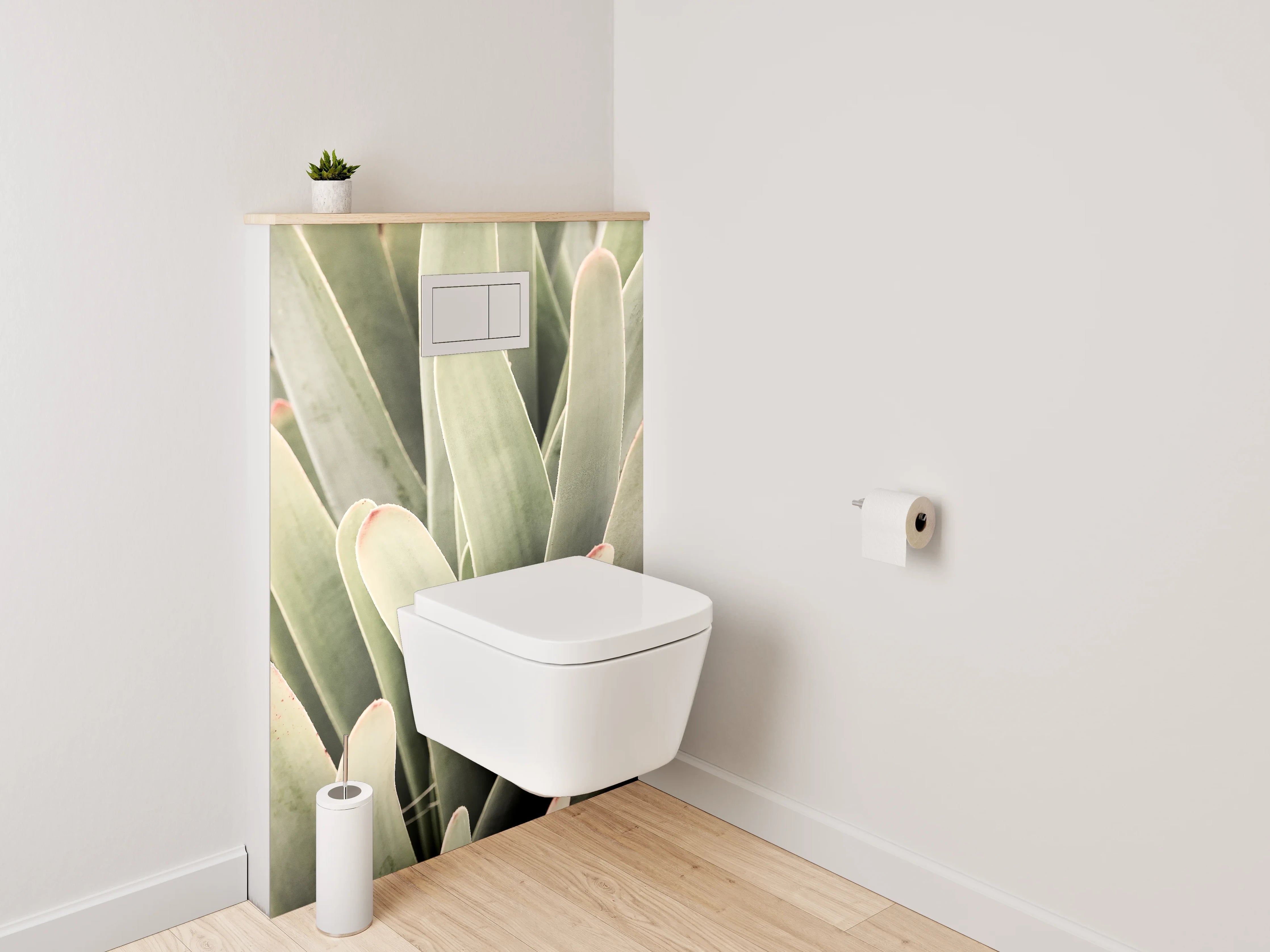 WC-Rückwand - Modernes Blattgrün für das Bad