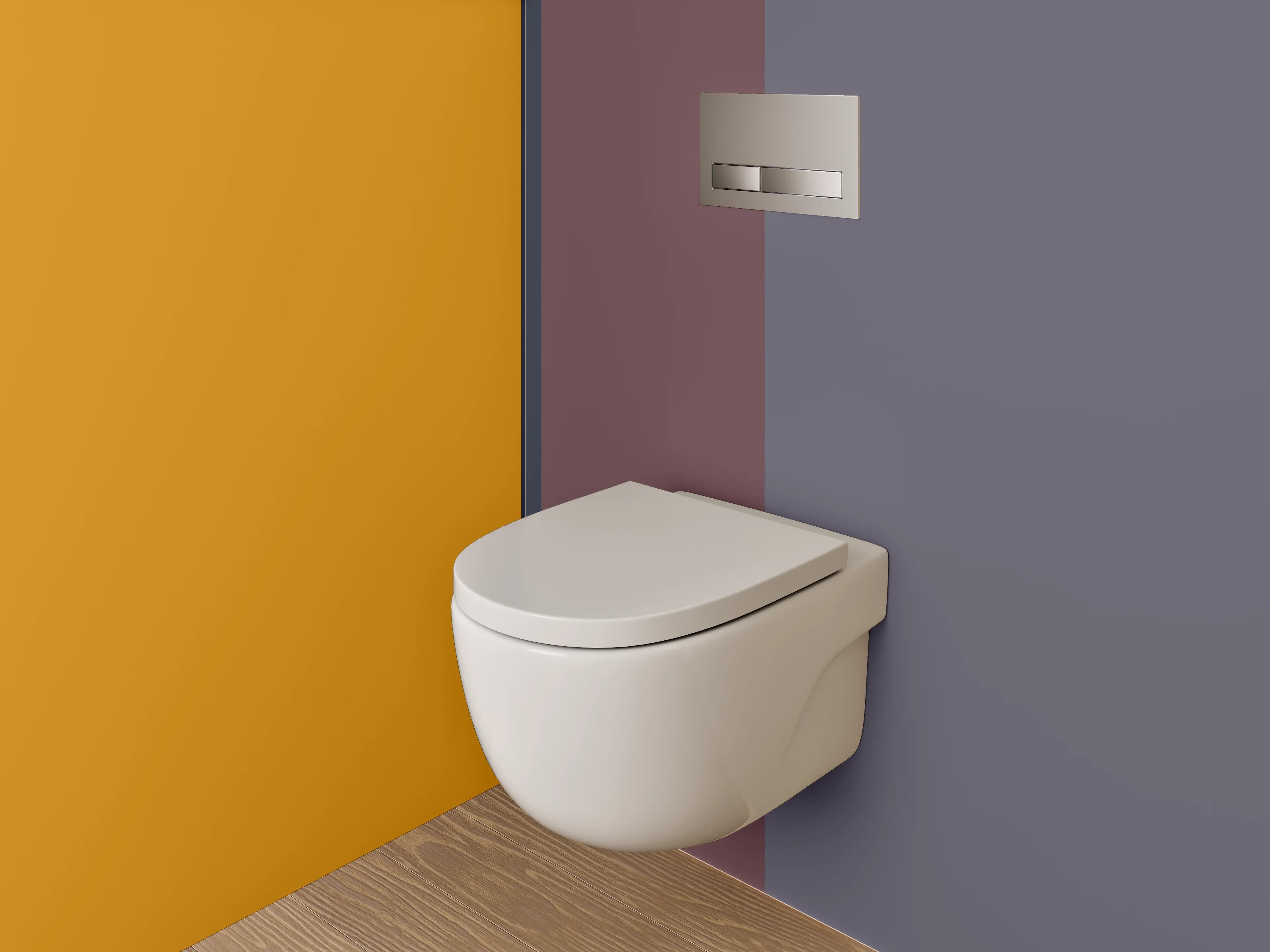 WC-Rückwand - Modernes Farbblock-Design Orange Lila
