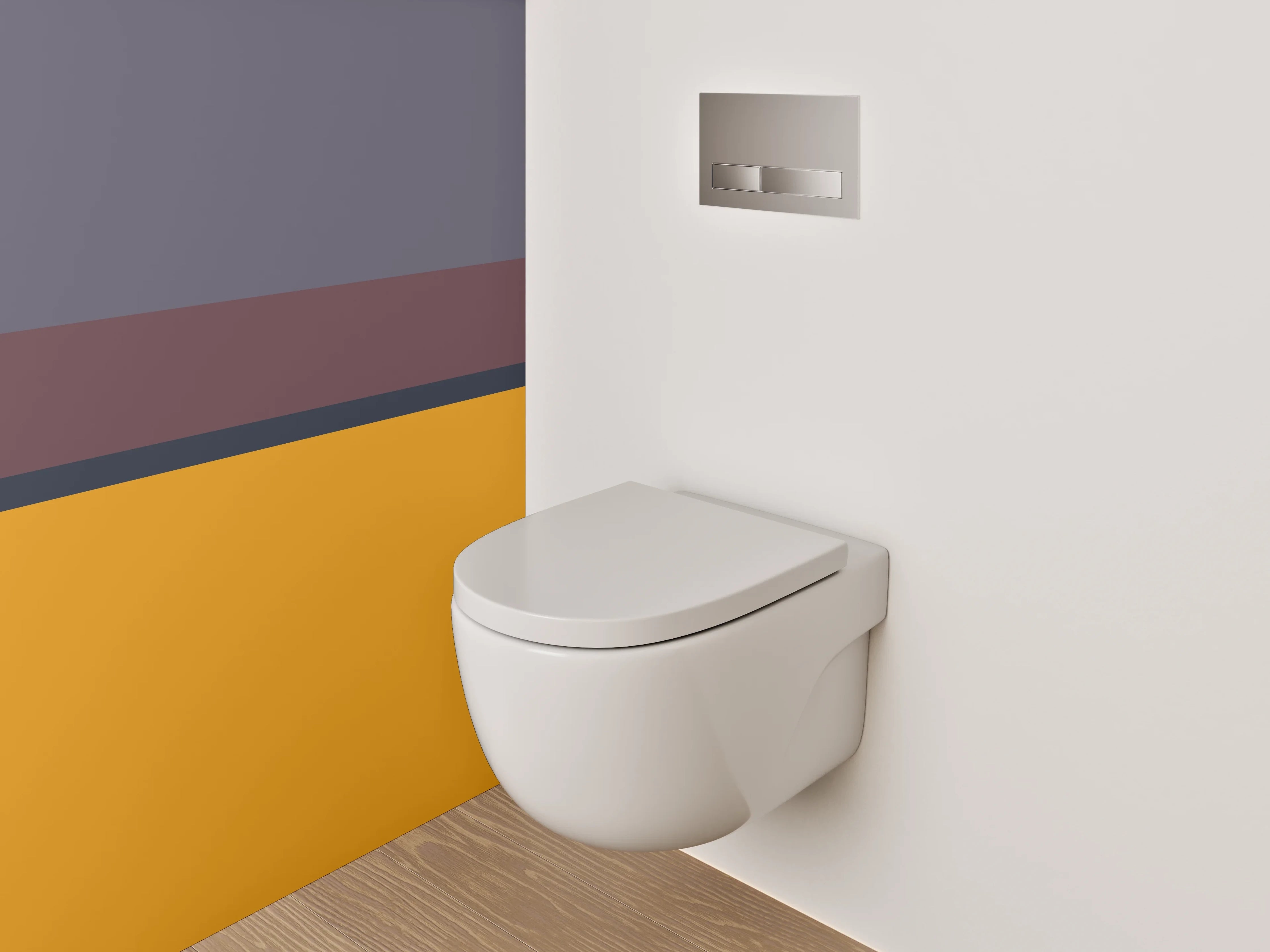 WC-Rückwand - Modernes Farbfeld Orange Lila Grau