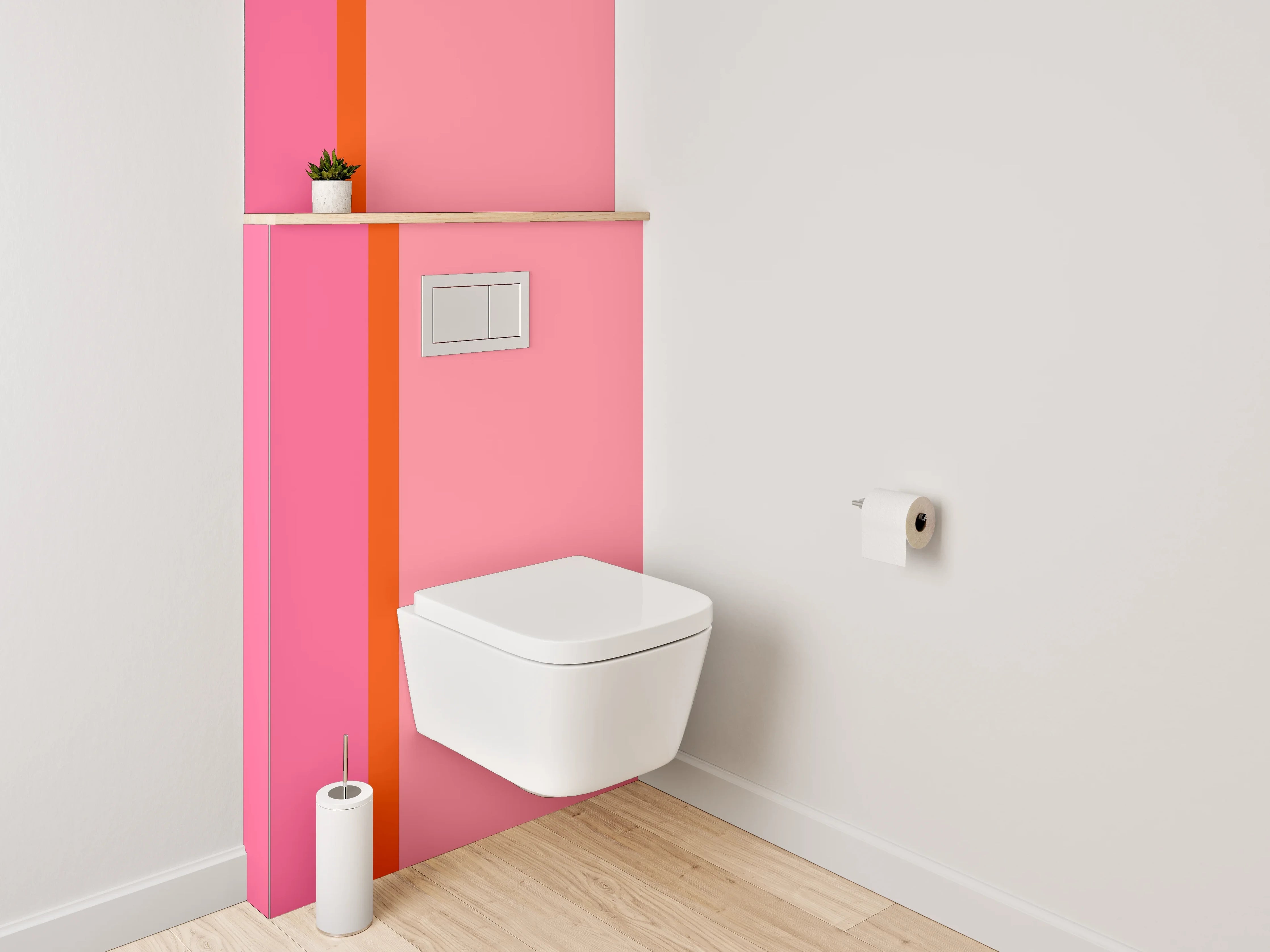 WC-Rückwand - Modernes Farbfeld Pink Orange