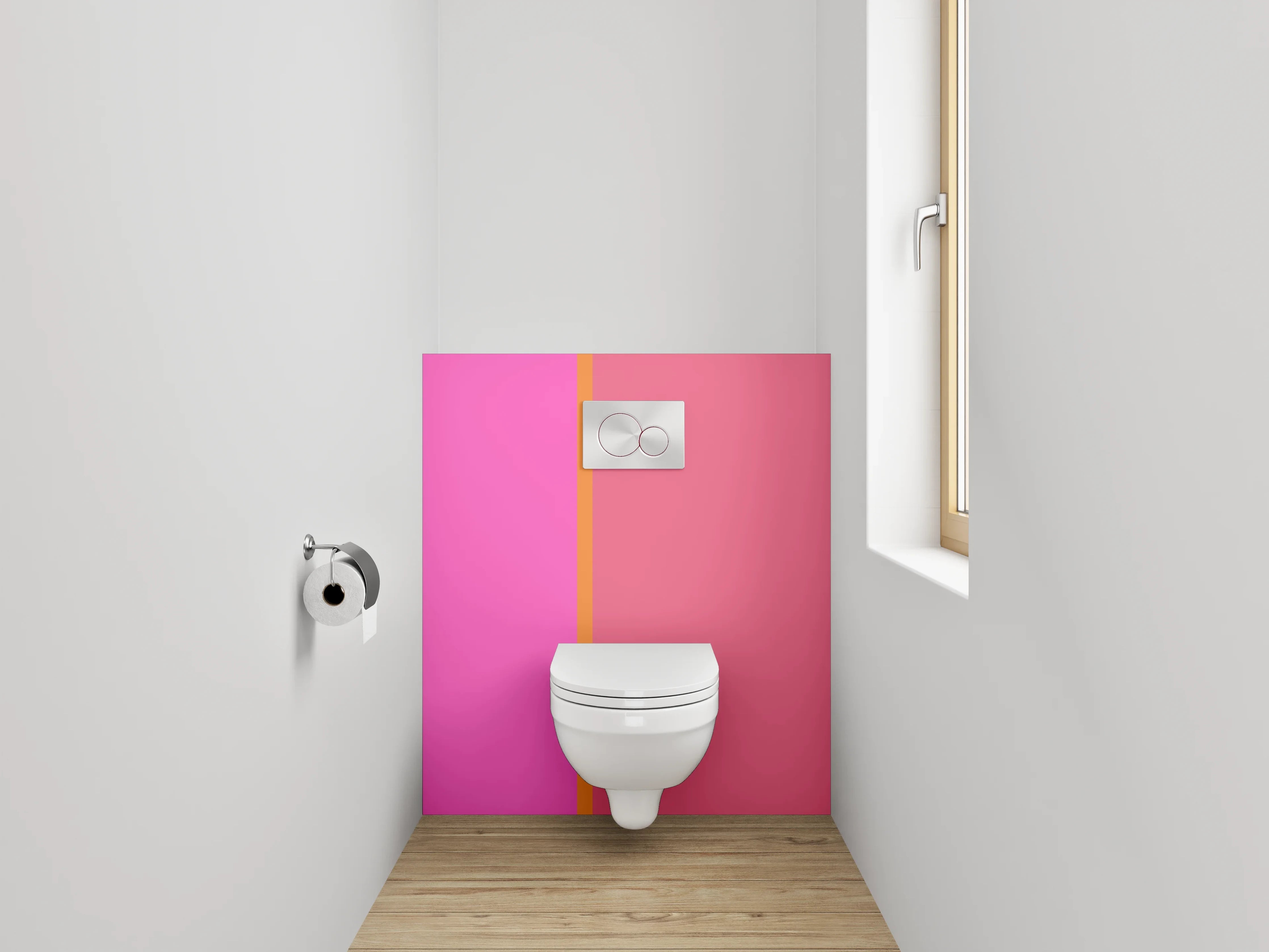 WC-Rückwand - Modernes Farbfeld Rosa Pink Orange