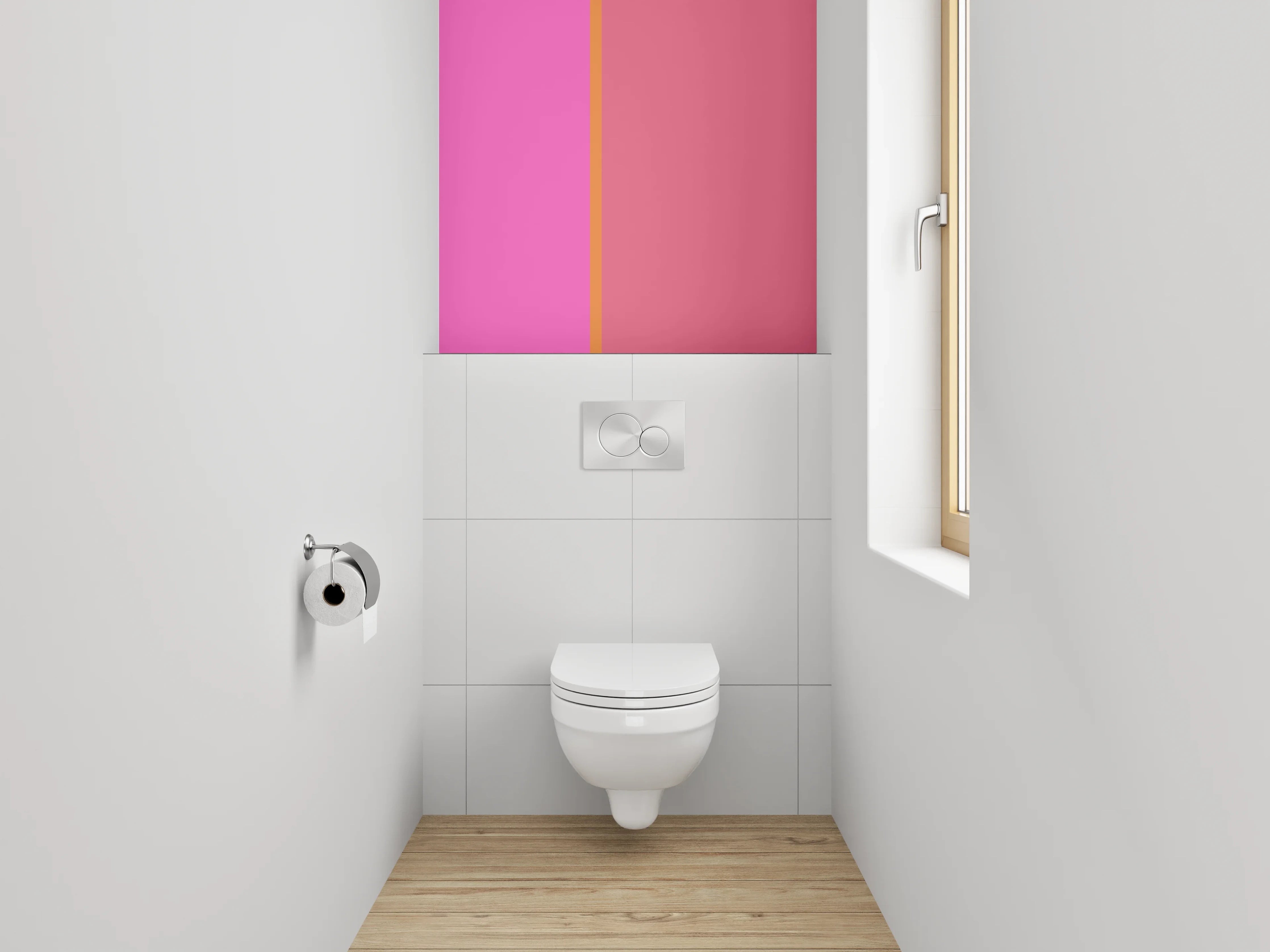 WC-Rückwand - Modernes Farbfeld Rosa Pink Orange