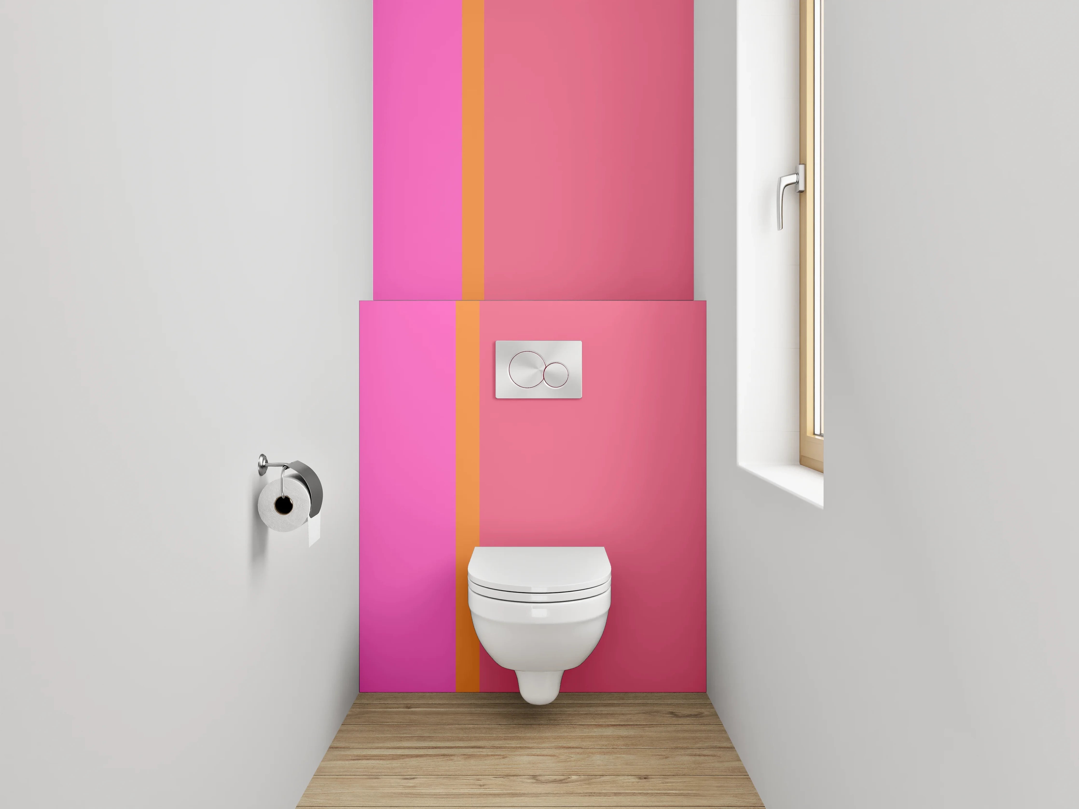 WC-Rückwand - Modernes Farbfeld Rosa Pink Orange