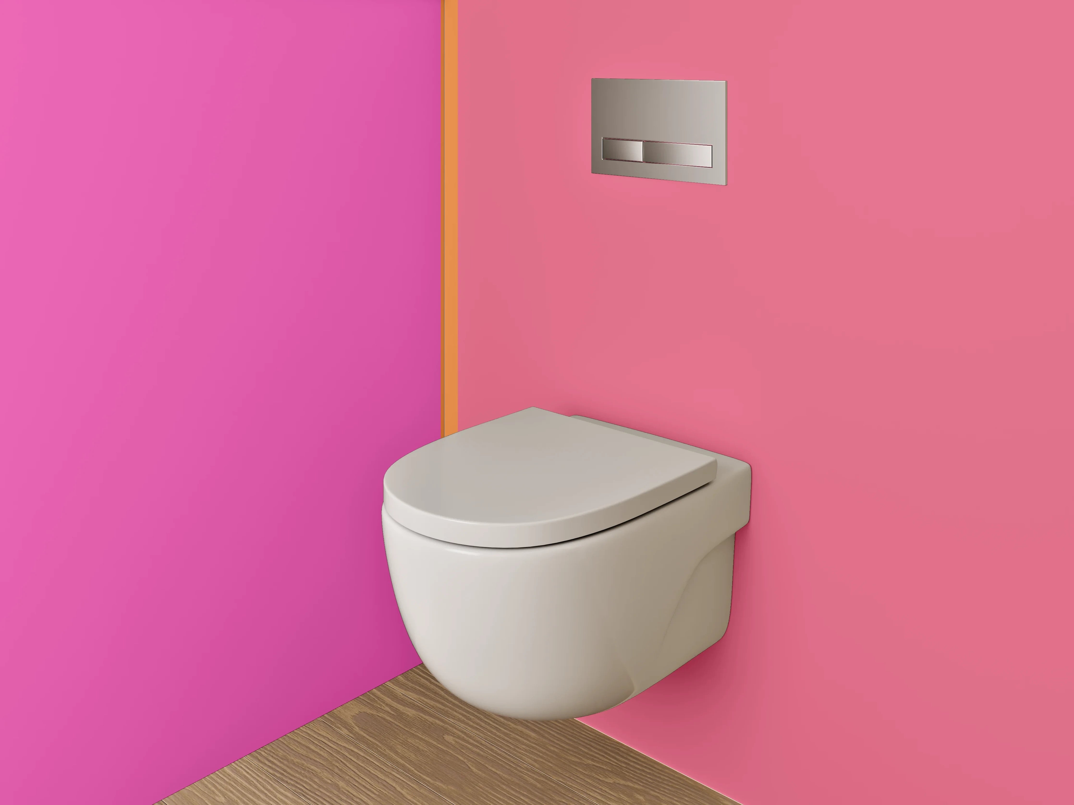 WC-Rückwand - Modernes Farbfeld Rosa Pink Orange