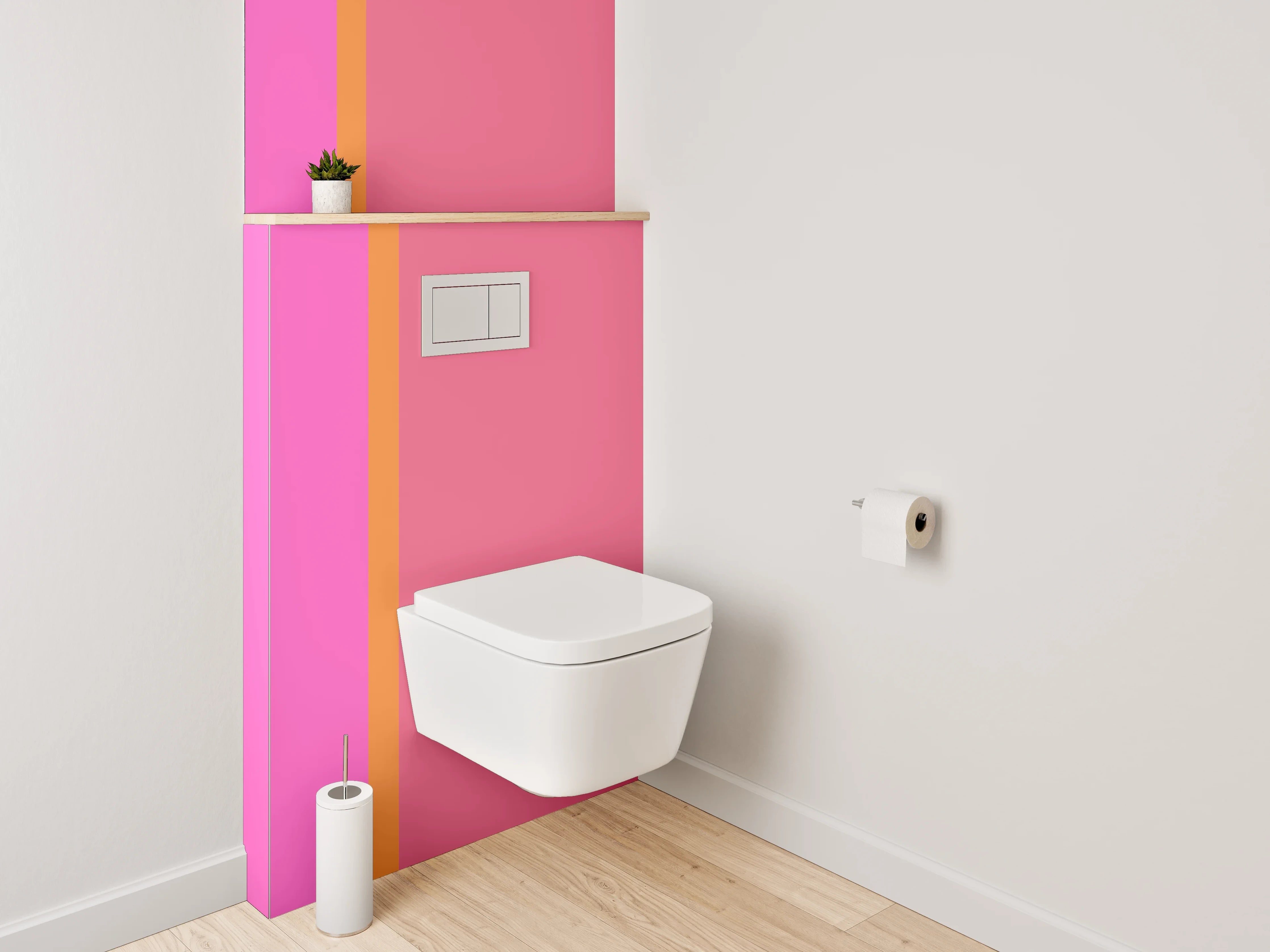 WC-Rückwand - Modernes Farbfeld Rosa Pink Orange