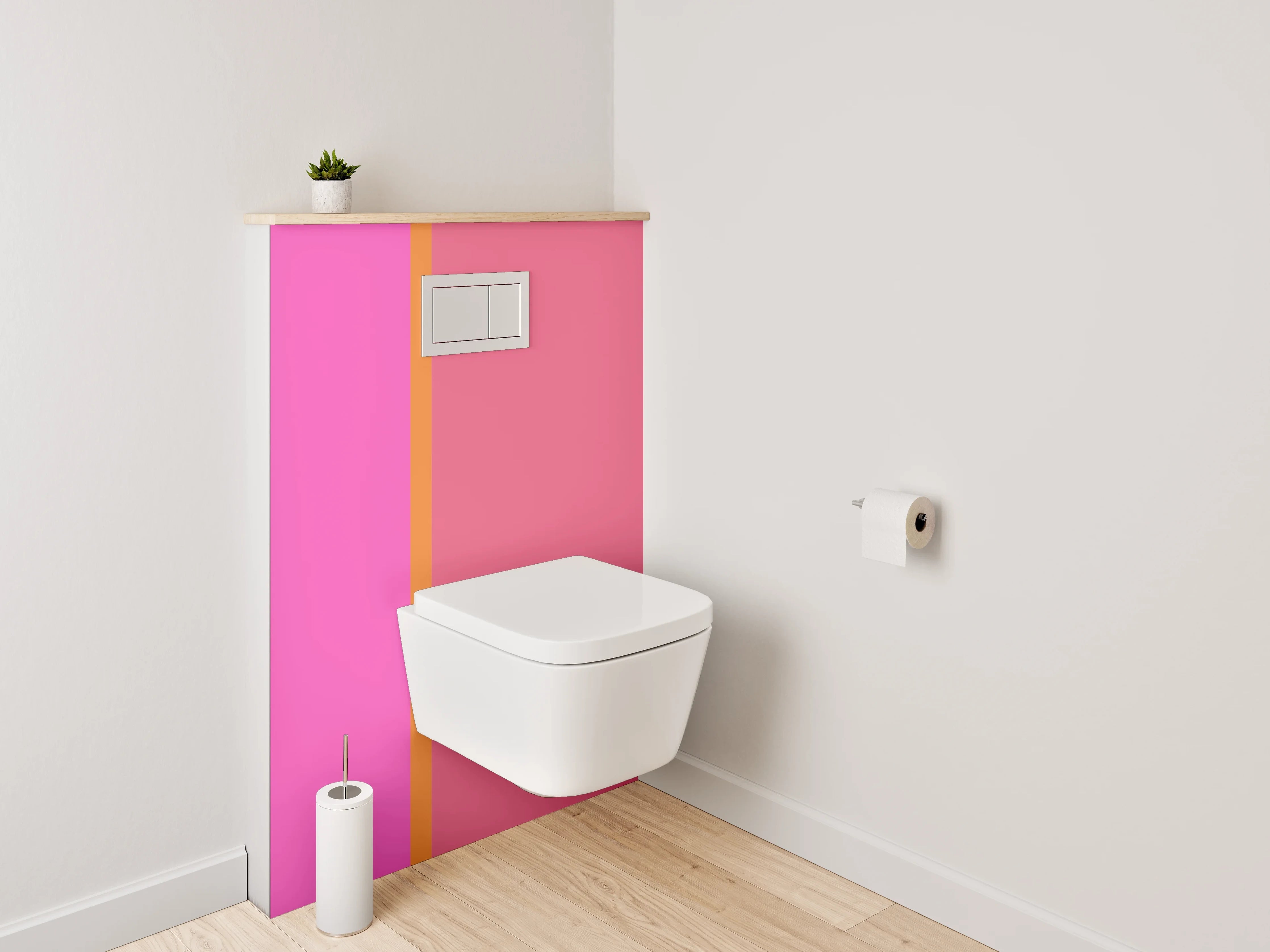 WC-Rückwand - Modernes Farbfeld Rosa Pink Orange