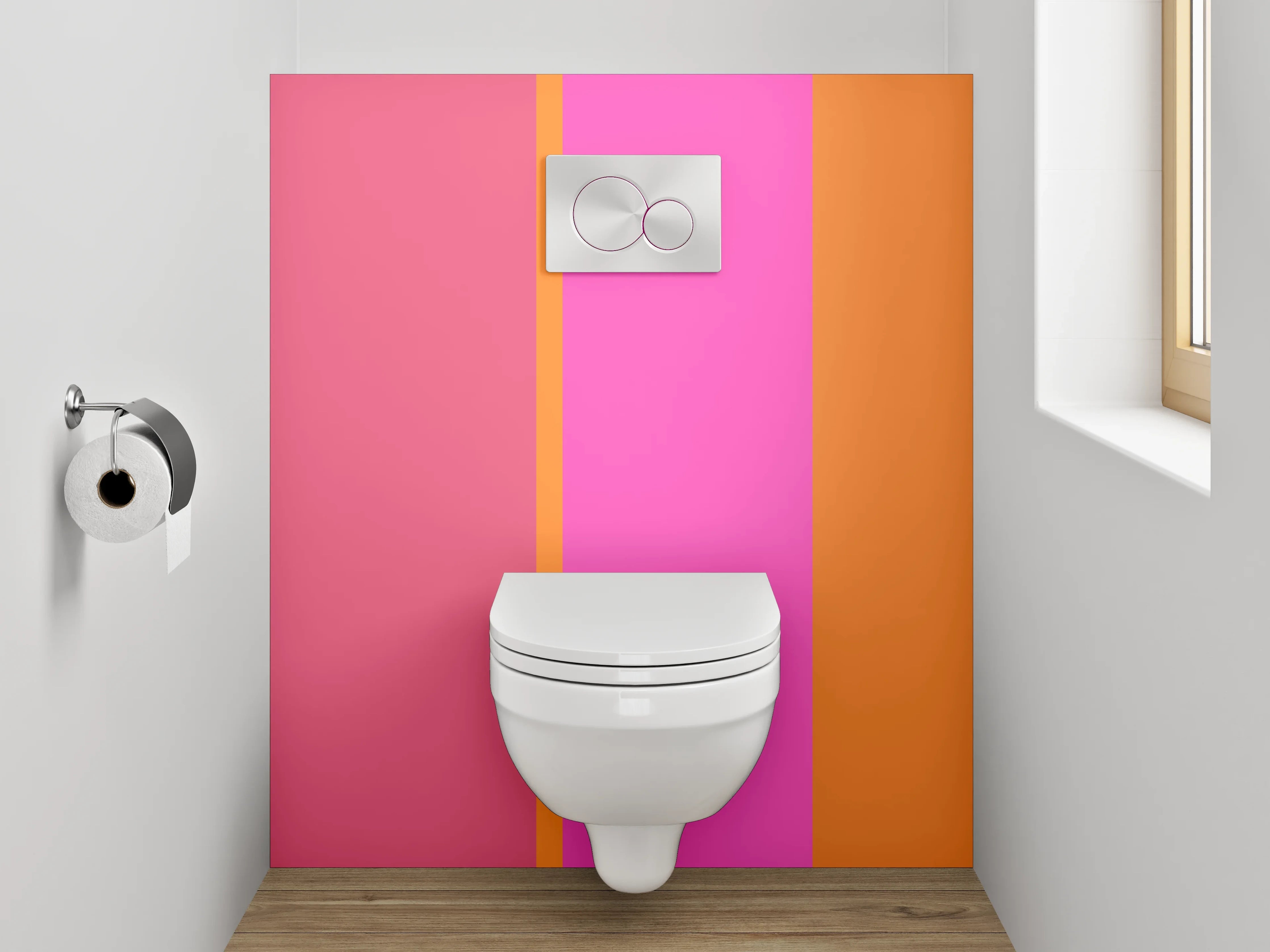 WC-Rückwand - Modernes Farbspiel Streifenoptik