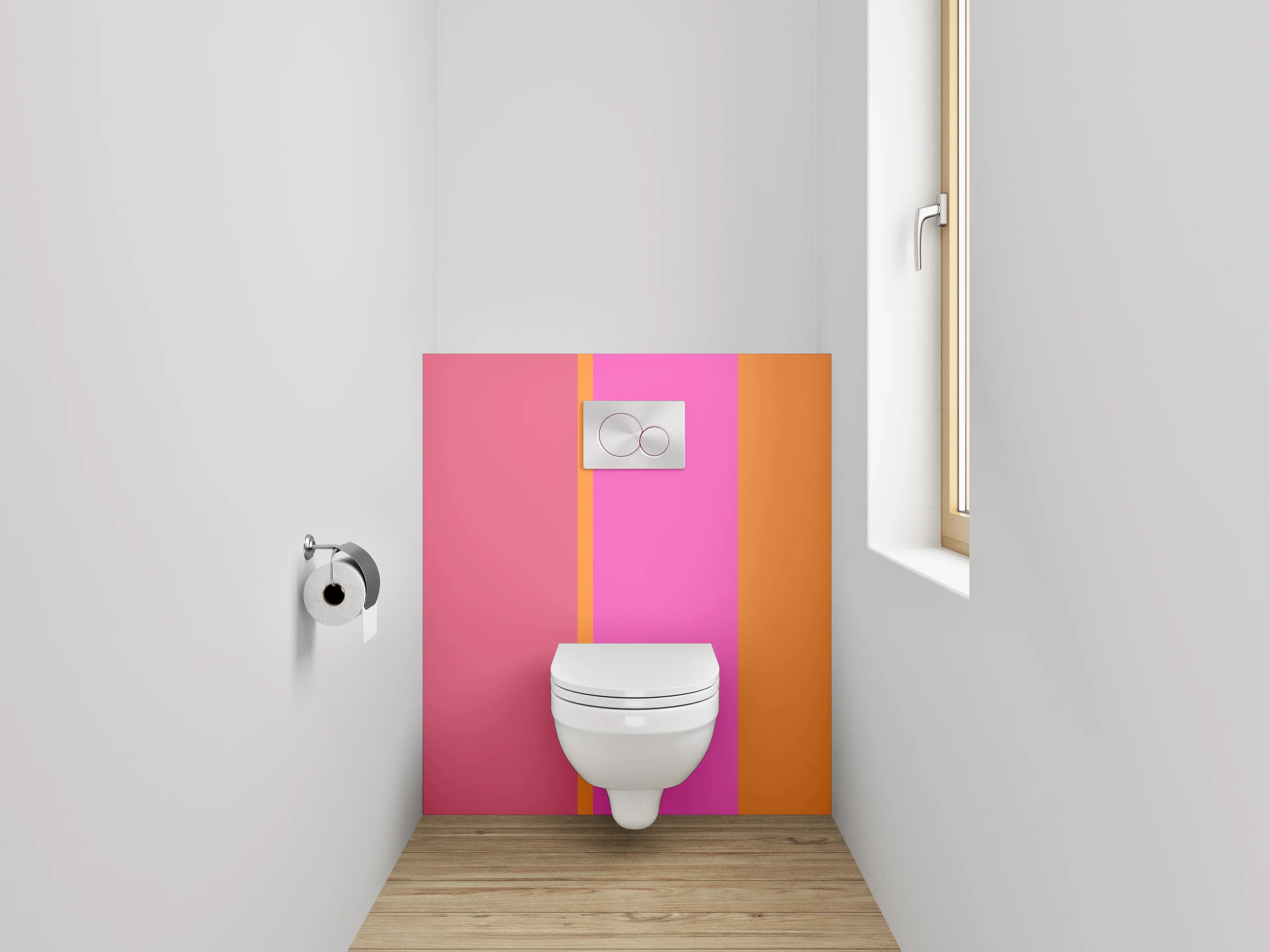 WC-Rückwand - Modernes Farbspiel Streifenoptik