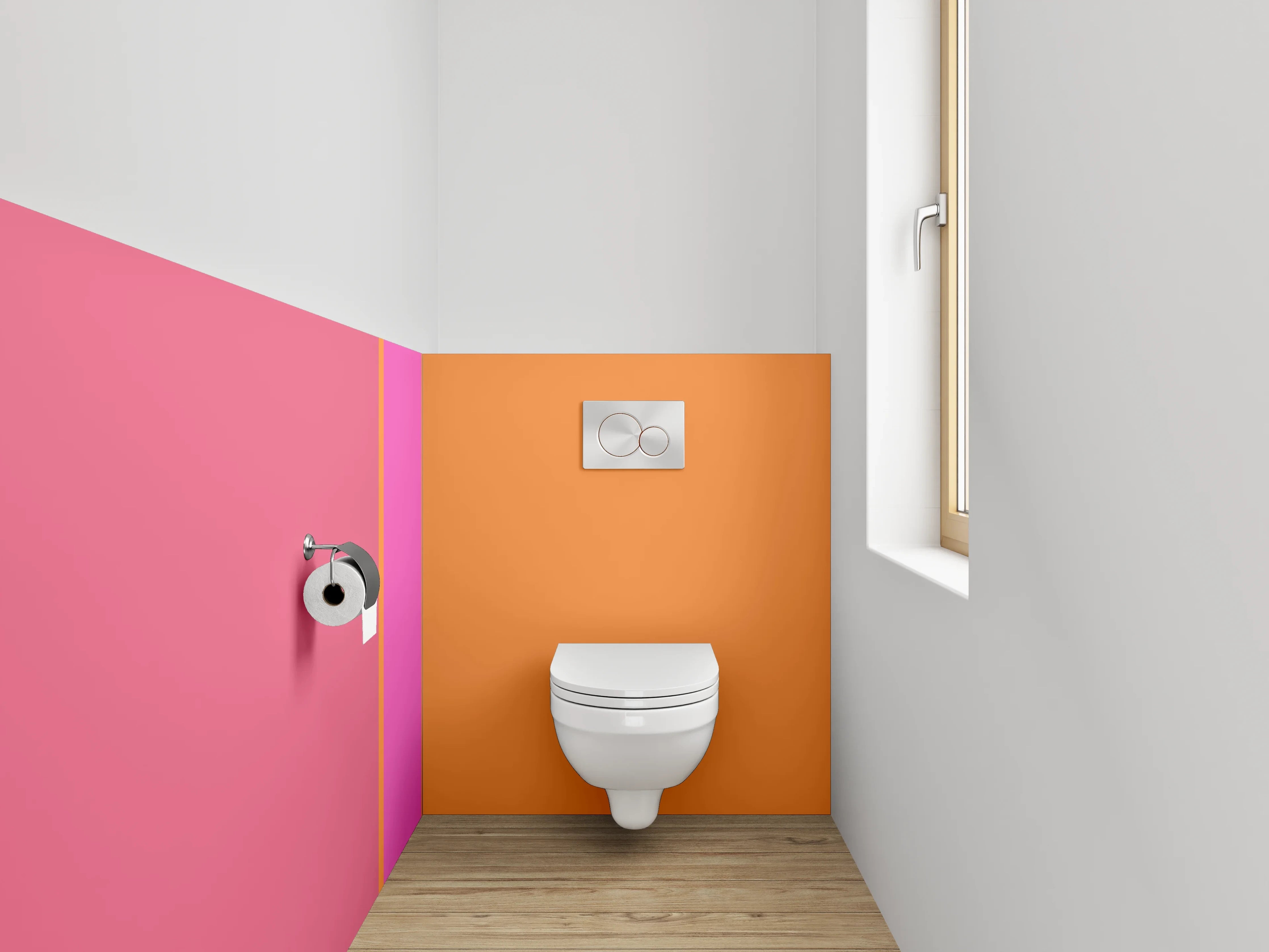 WC-Rückwand - Modernes Farbspiel Streifenoptik