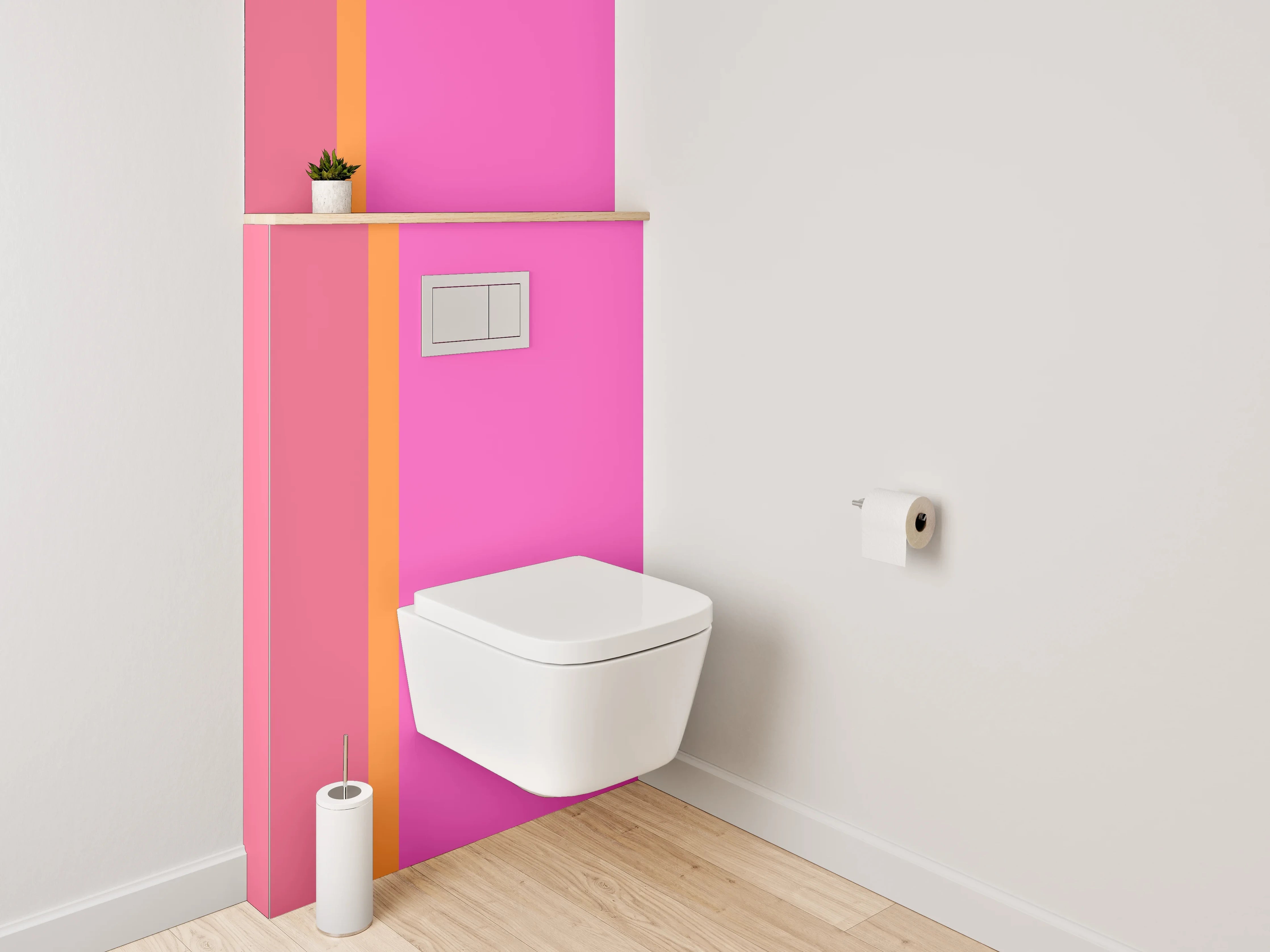 WC-Rückwand - Modernes Farbspiel Streifenoptik