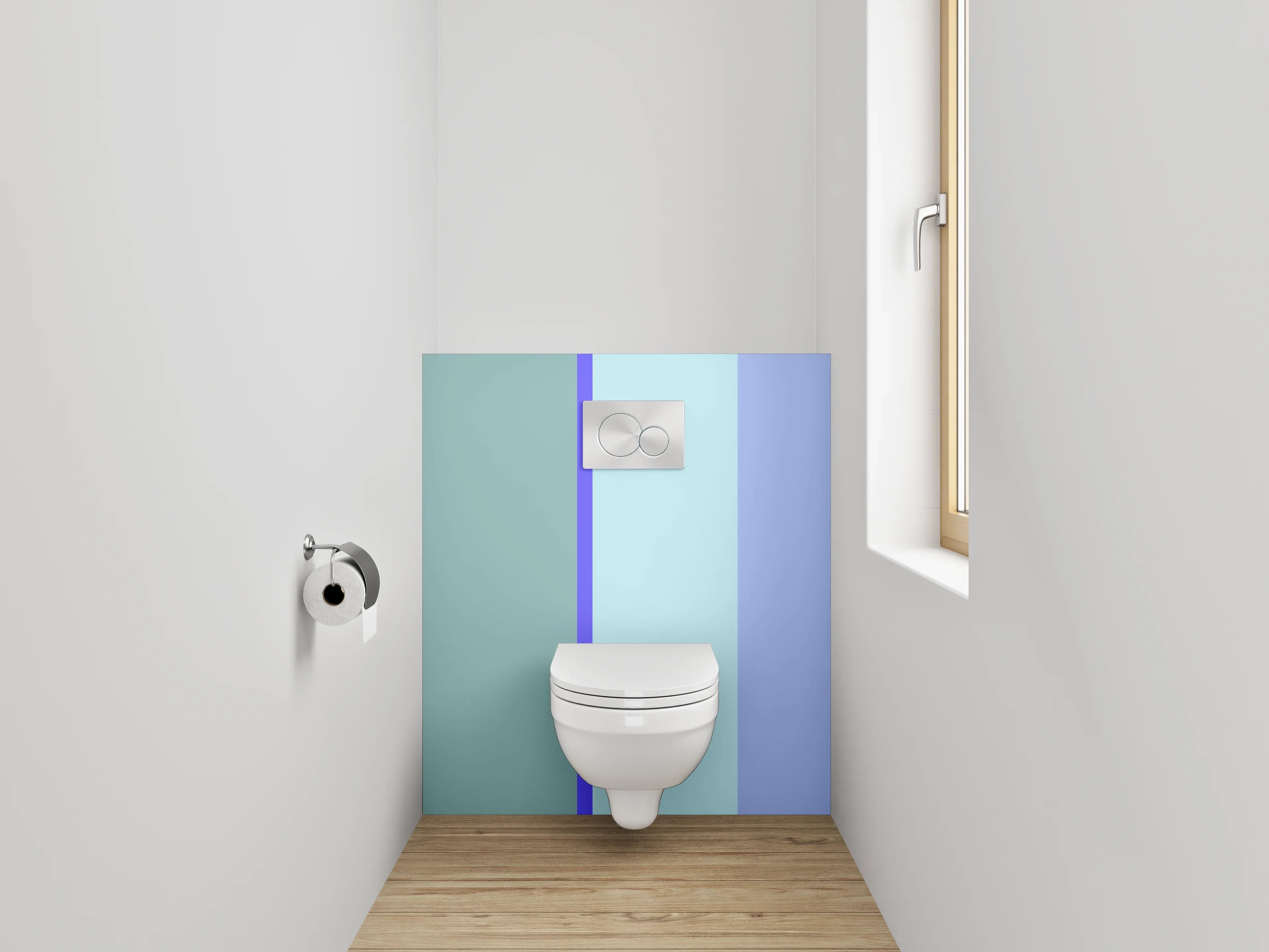 WC-Rückwand - Modernes Farbspiel in Pastell